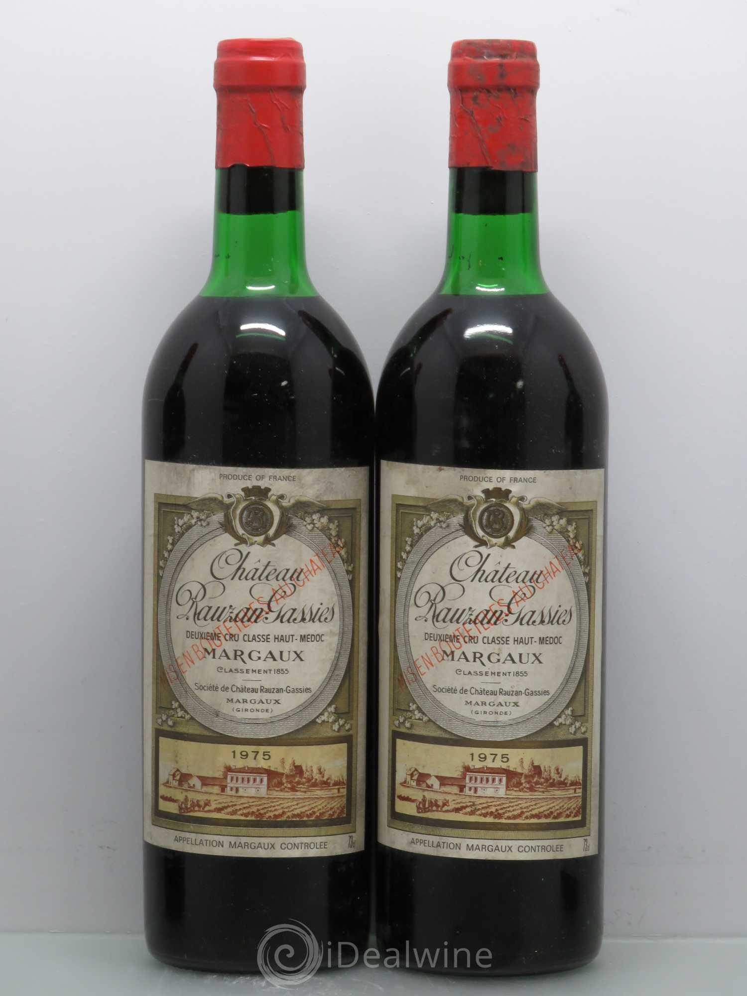Château Rauzan-Gassies 2ème Grand Cru Classé 1975 - Lot de 4 bouteilles - 1