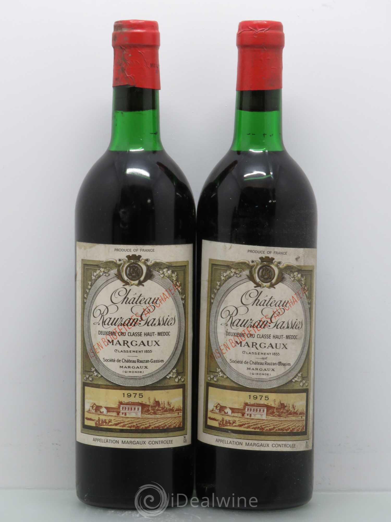 Château Rauzan-Gassies 2ème Grand Cru Classé 1975 - Lot de 4 bouteilles - 2
