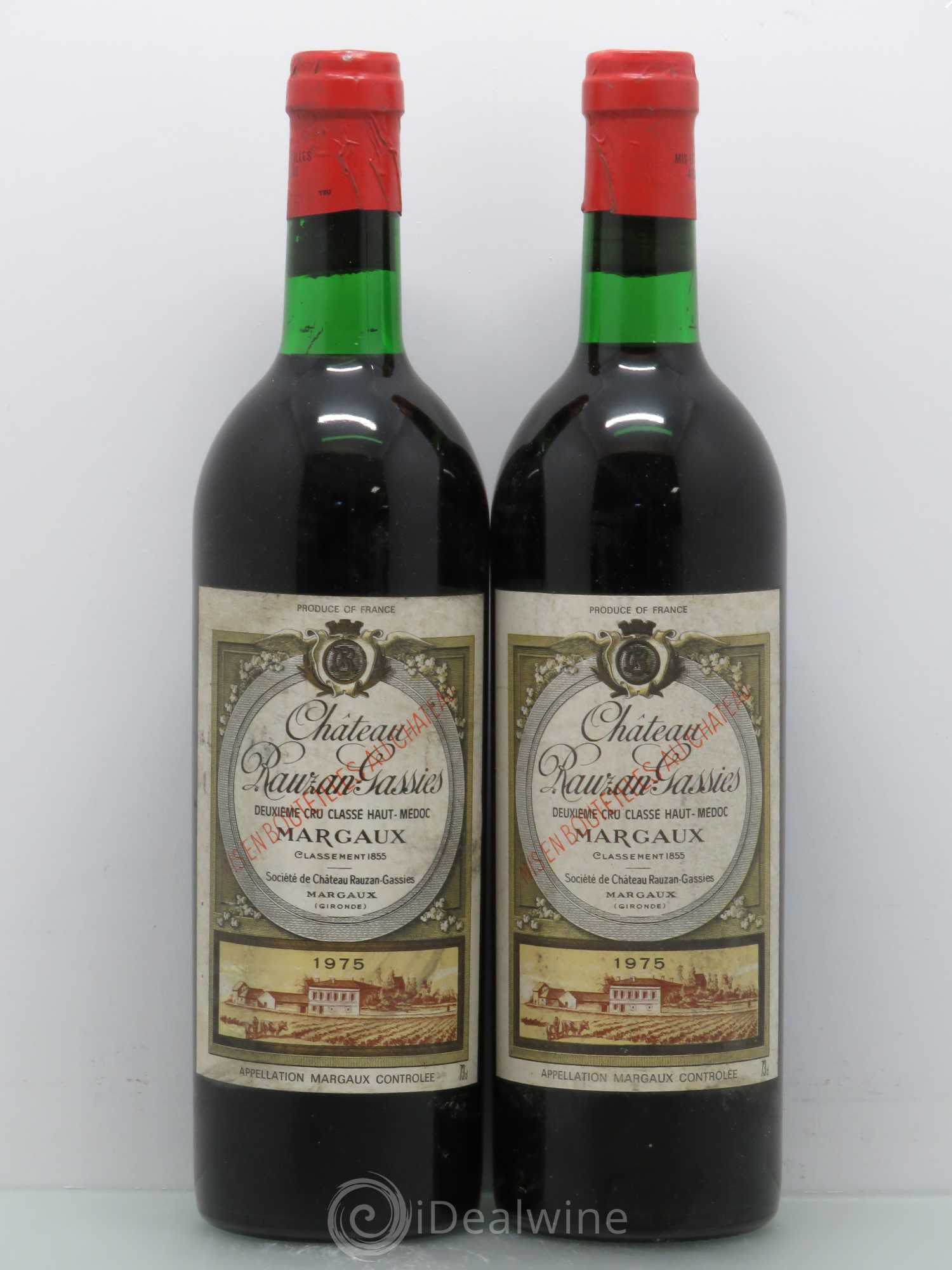 Château Rauzan-Gassies 2ème Grand Cru Classé 1975 - Lot de 2 bouteilles - 0