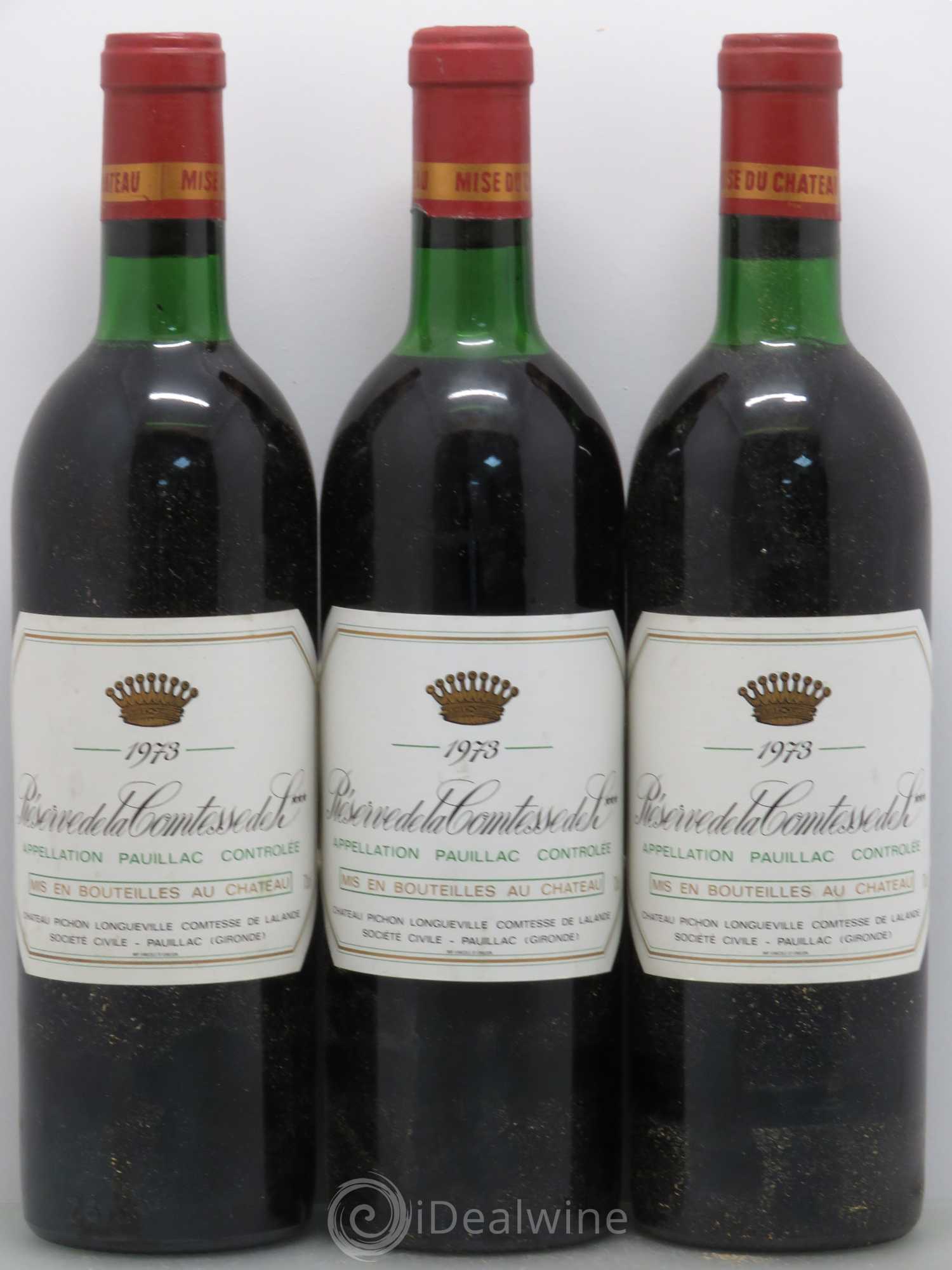 Réserve de la Comtesse Second Vin 1973 - Lot de 3 bouteilles - 0