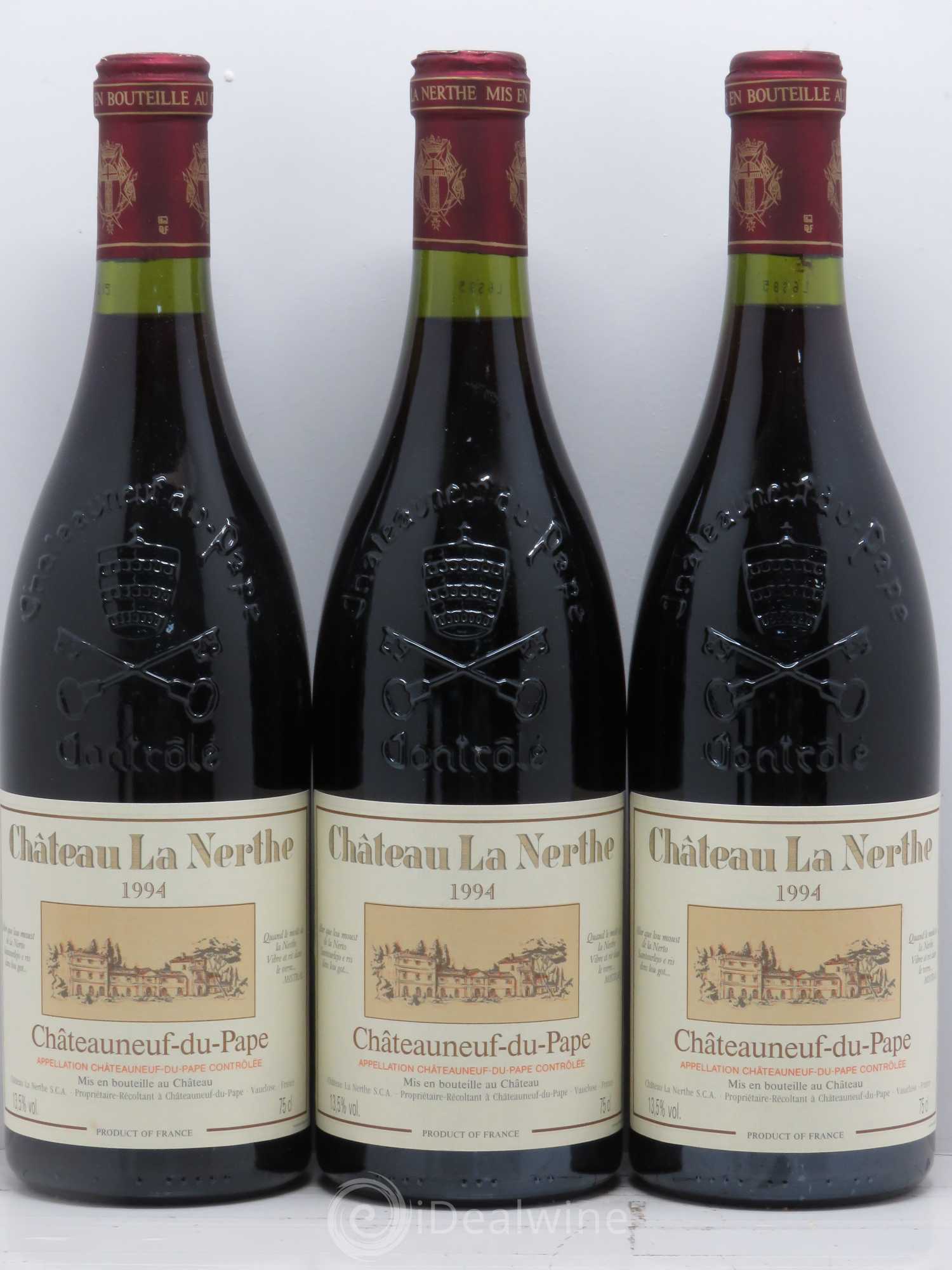 Châteauneuf-du-Pape Château la Nerthe Famille Richard 1994 - Lot de 3 bouteilles - 0