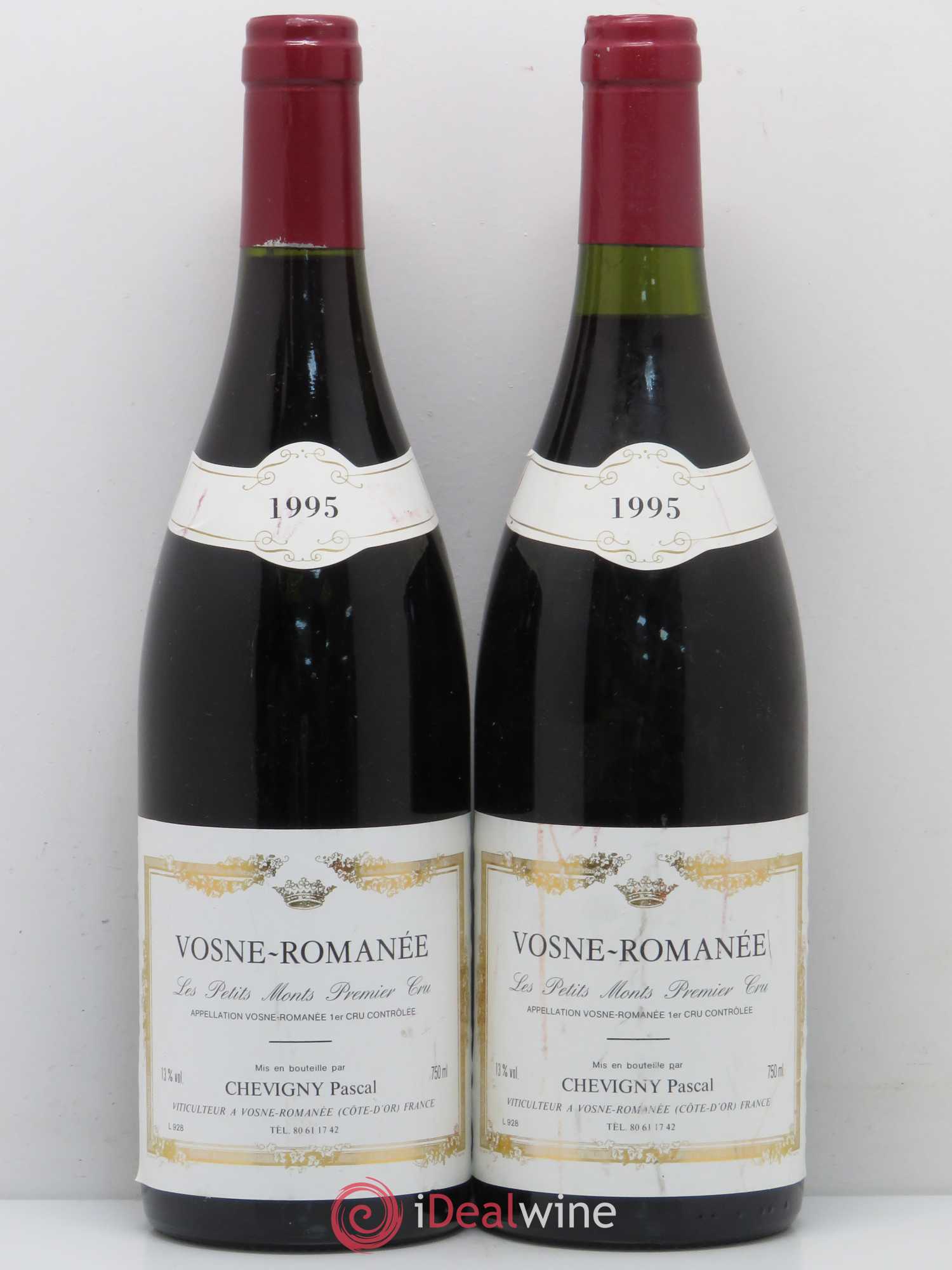 Vosne-Romanée 1er Cru Les Petis Monts Domaine Pascal Chevigny 1995 - Posten von 2 Flaschen - 0