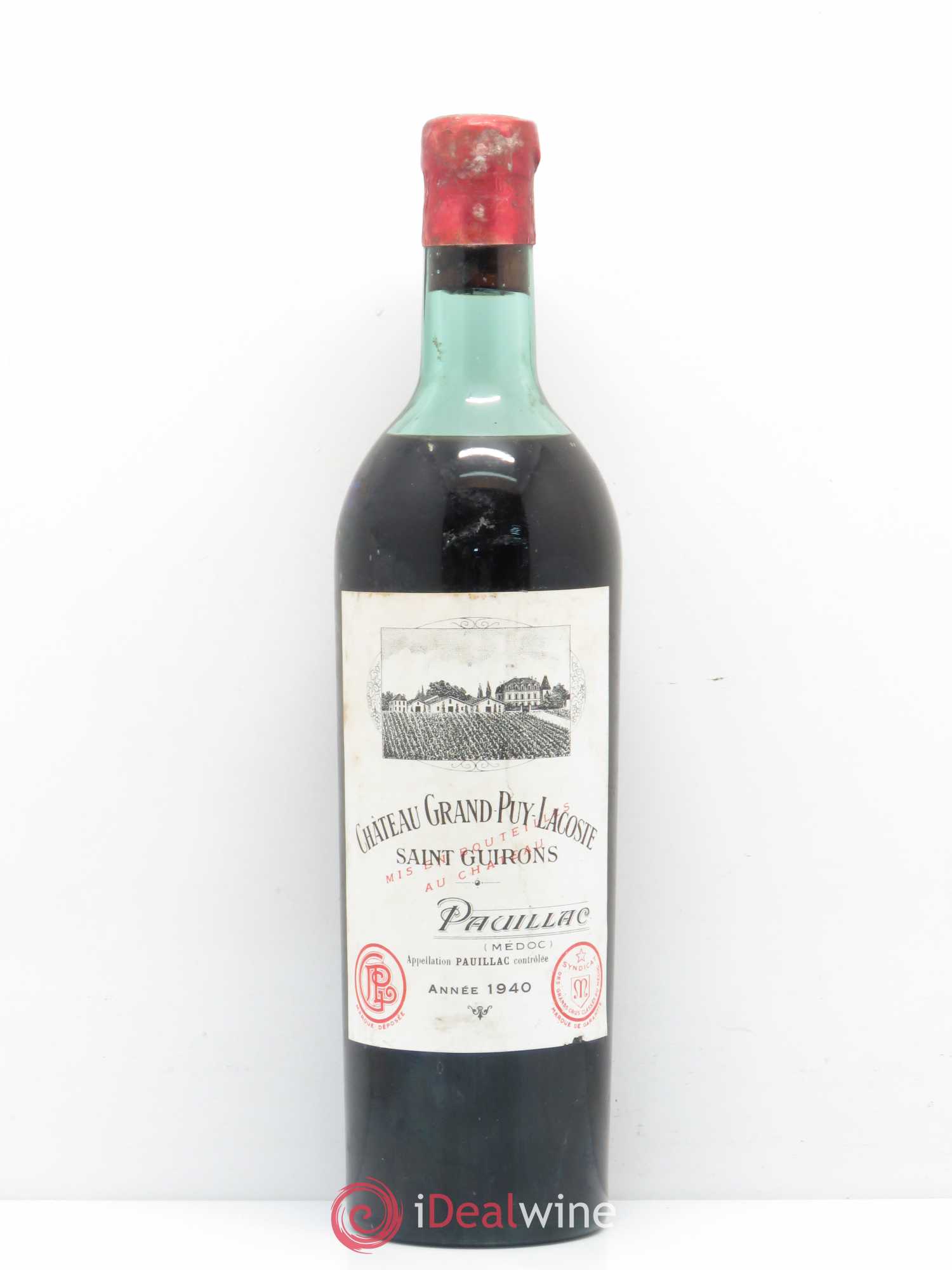 Château Grand Puy Lacoste 5ème Grand Cru Classé 1940 - Lot de 1 bouteille - 0