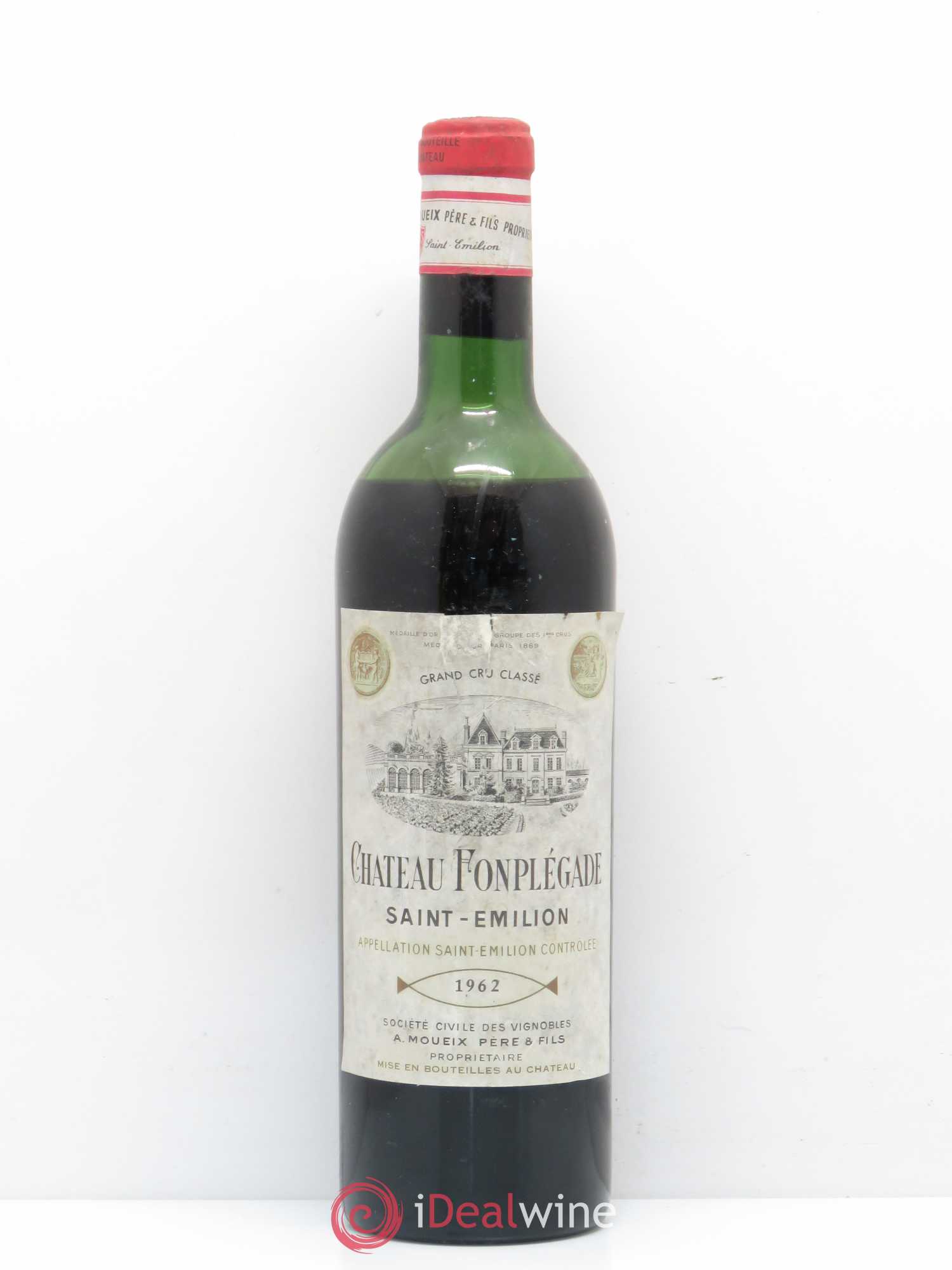 Château Fonplegade Grand Cru Classé 1962 - Lot de 1 bouteille - 0