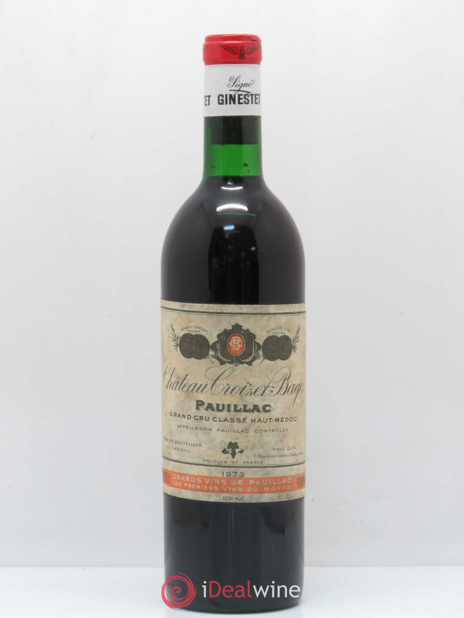 Château Croizet Bages 5ème Grand Cru Classé 1973 - Lot de 1 bouteille - 0