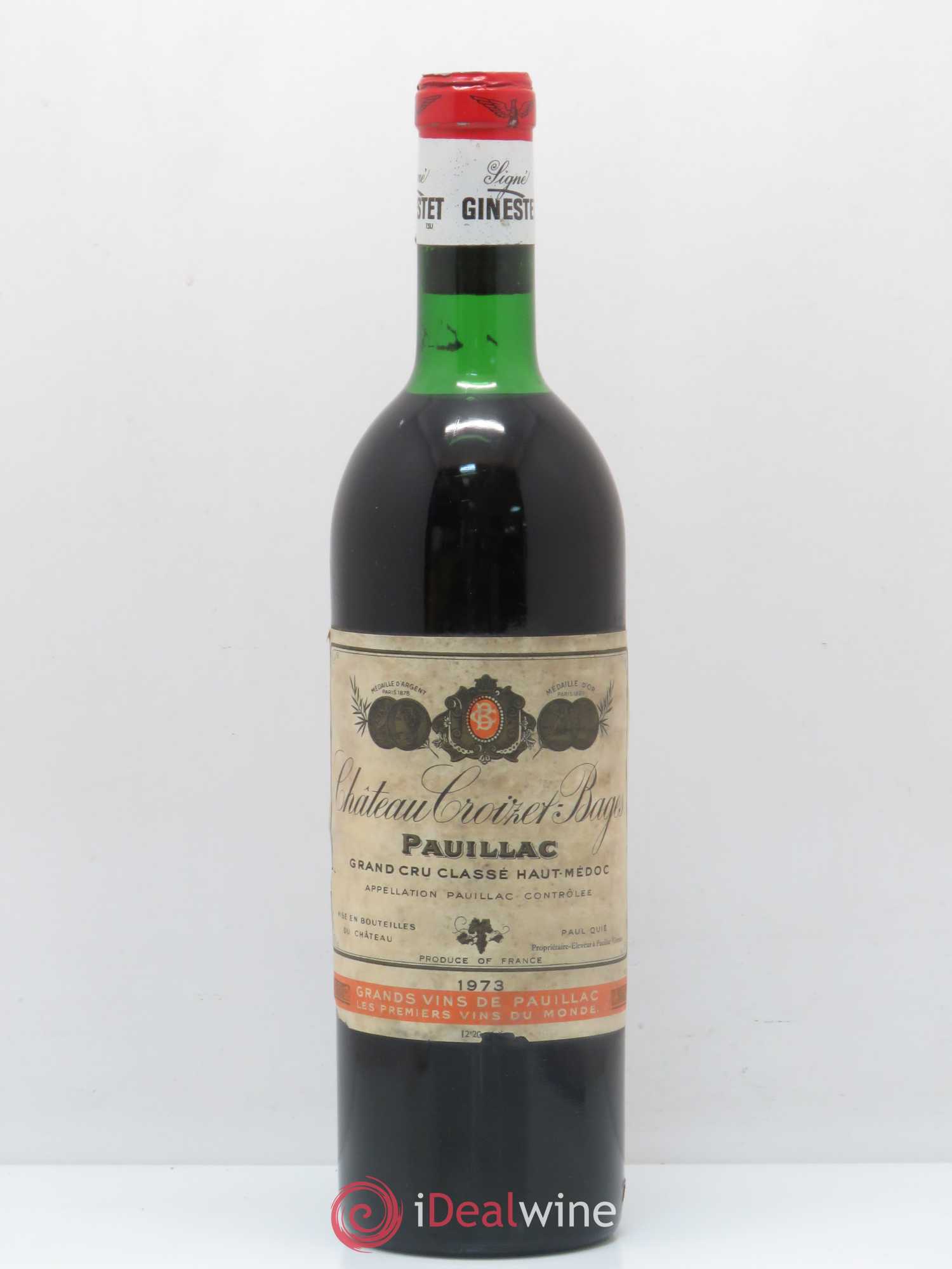 Château Croizet Bages 5ème Grand Cru Classé 1973 - Lot de 1 bouteille - 0