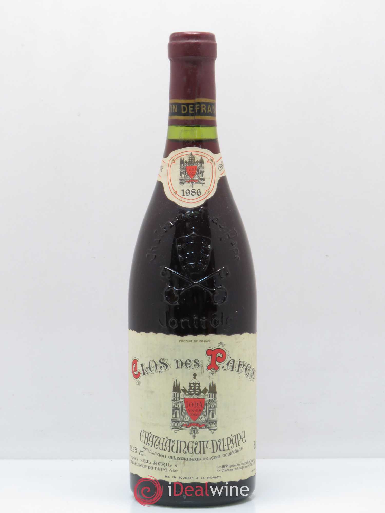 Châteauneuf-du-Pape Clos des Papes - Paul Avril 1986 - Lot de 1 bouteille - 0