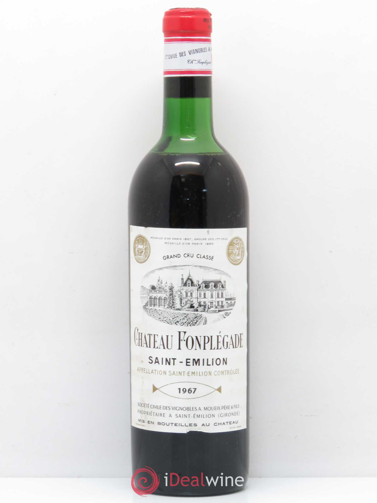 Château Fonplegade Grand Cru Classé 1967 - Lot de 1 bouteille - 0