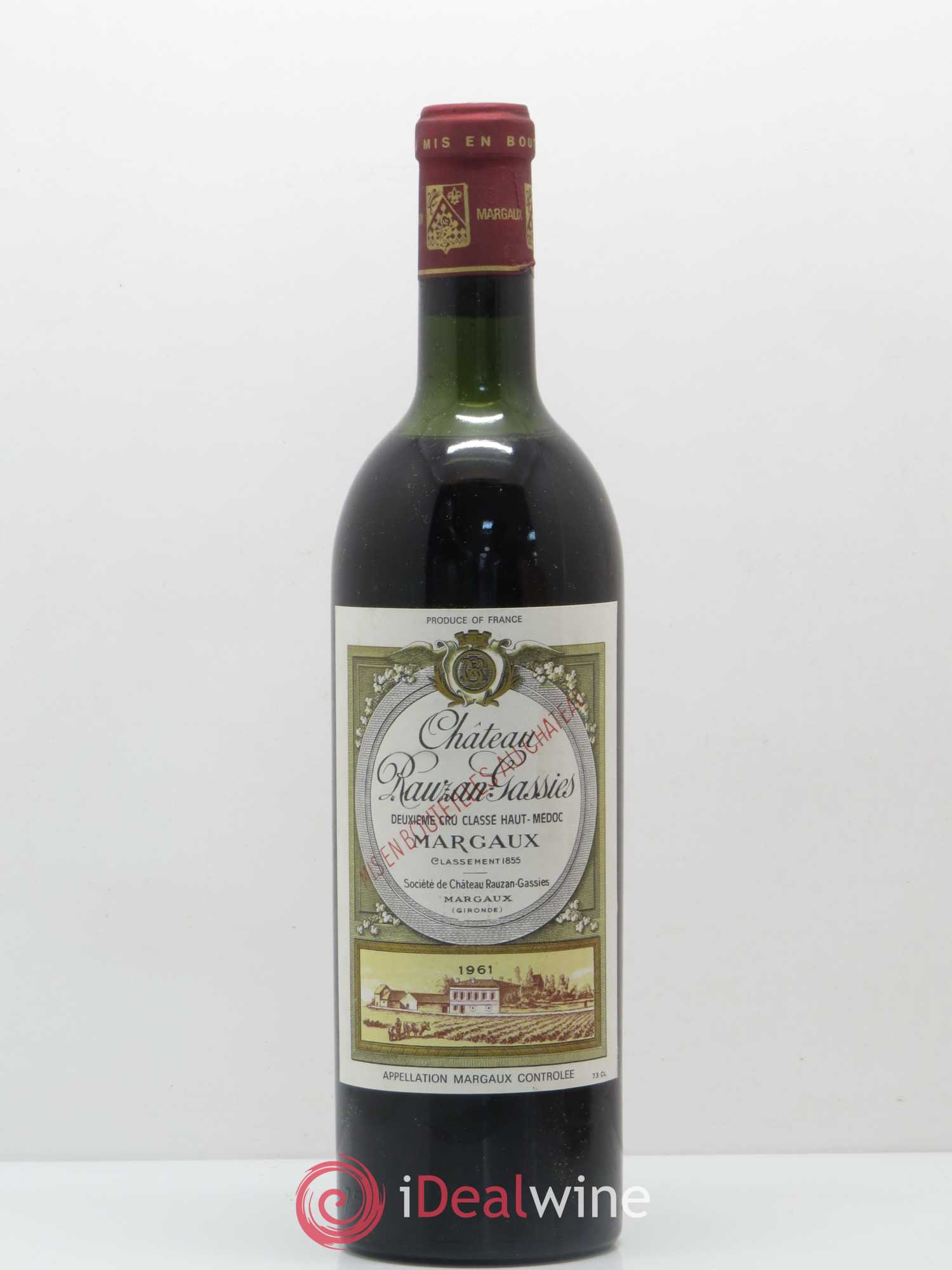 Château Rauzan-Gassies 2ème Grand Cru Classé 1961 - Lot de 1 bouteille - 0