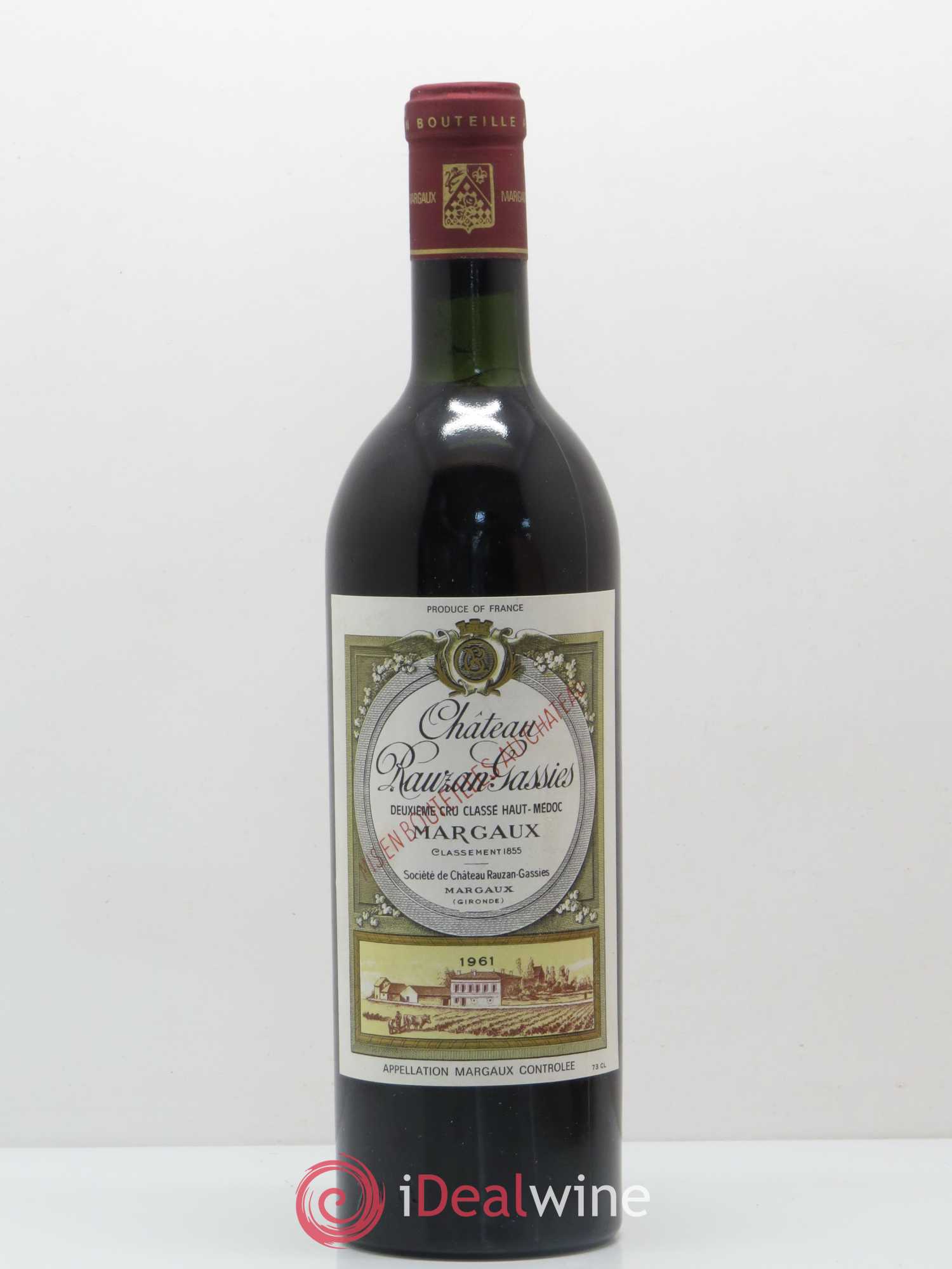 Château Rauzan-Gassies 2ème Grand Cru Classé 1961 - Lot de 1 bouteille - 0