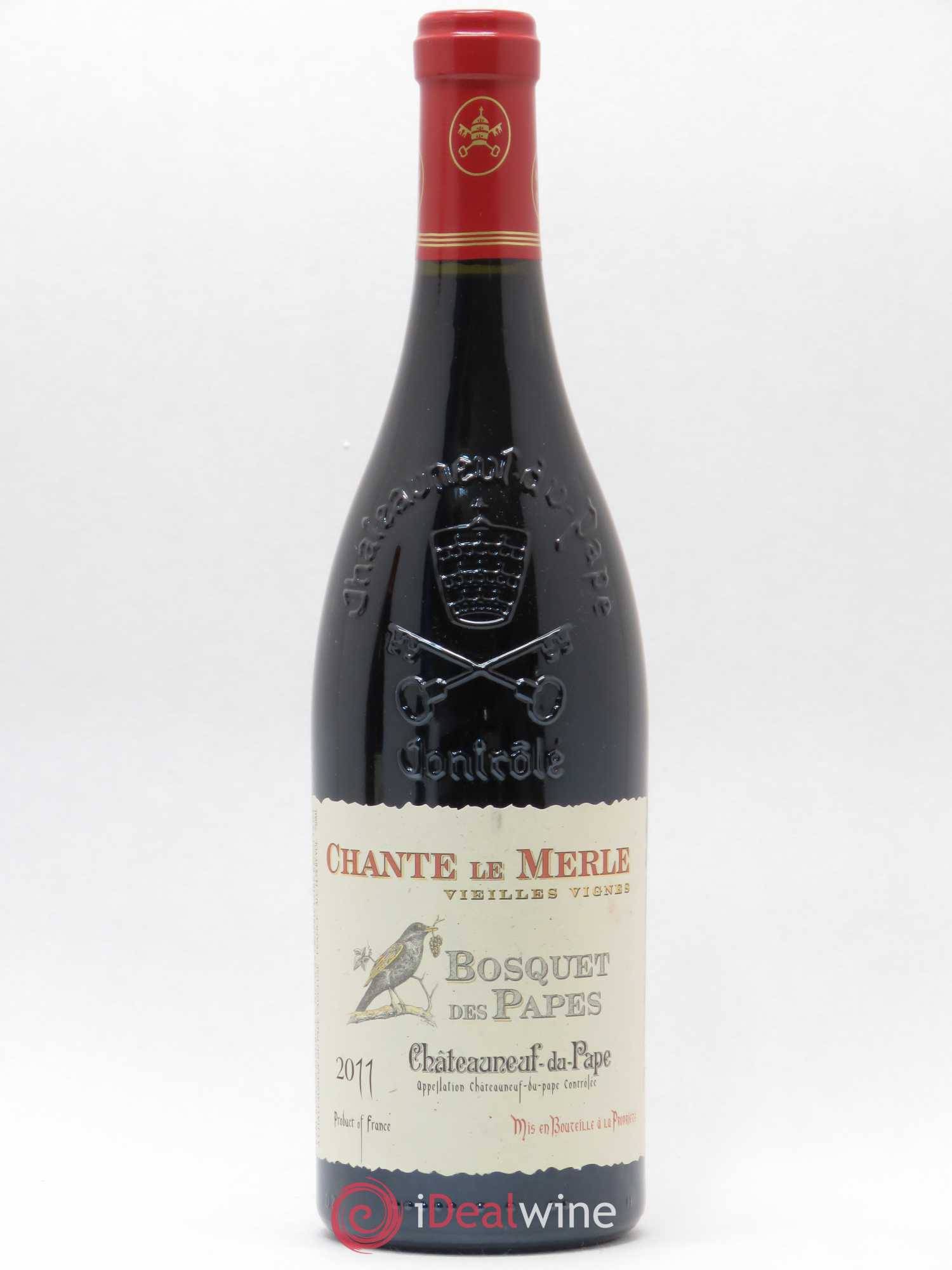 Châteauneuf-du-Pape Bosquet des Papes Chante Le Merle Vieilles Vignes Famille Boiron 2011 - Lot de 1 bouteille - 0