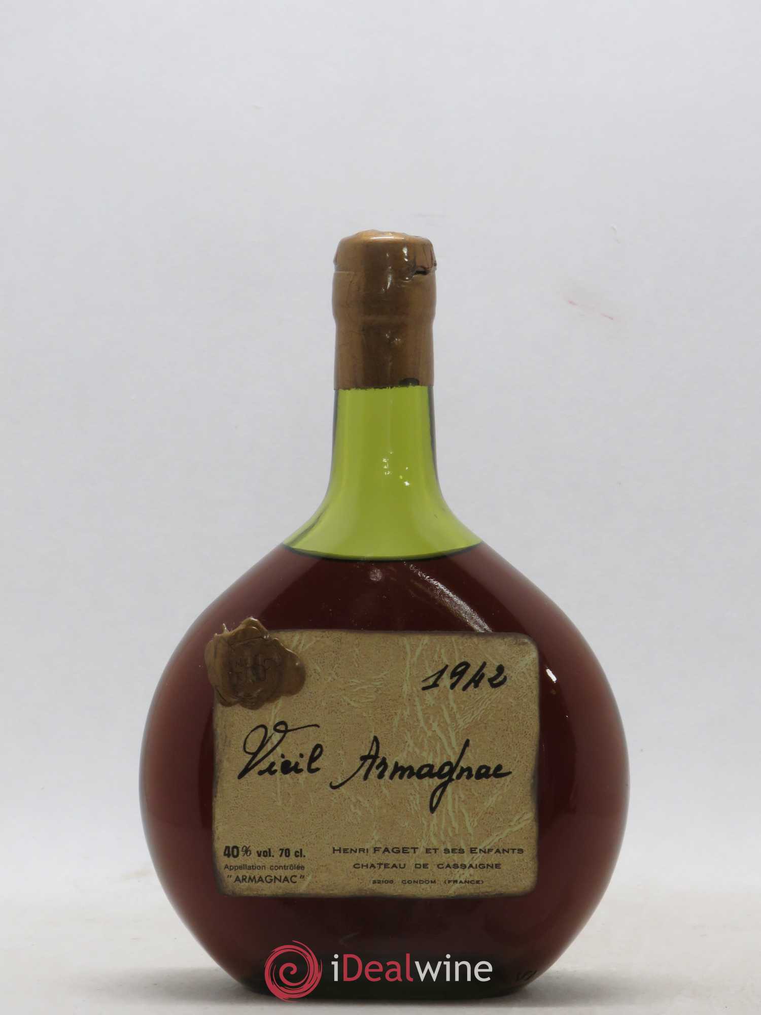 Armagnac Château de Cassaigne 1942 - Posten von 1 Flasche - 0