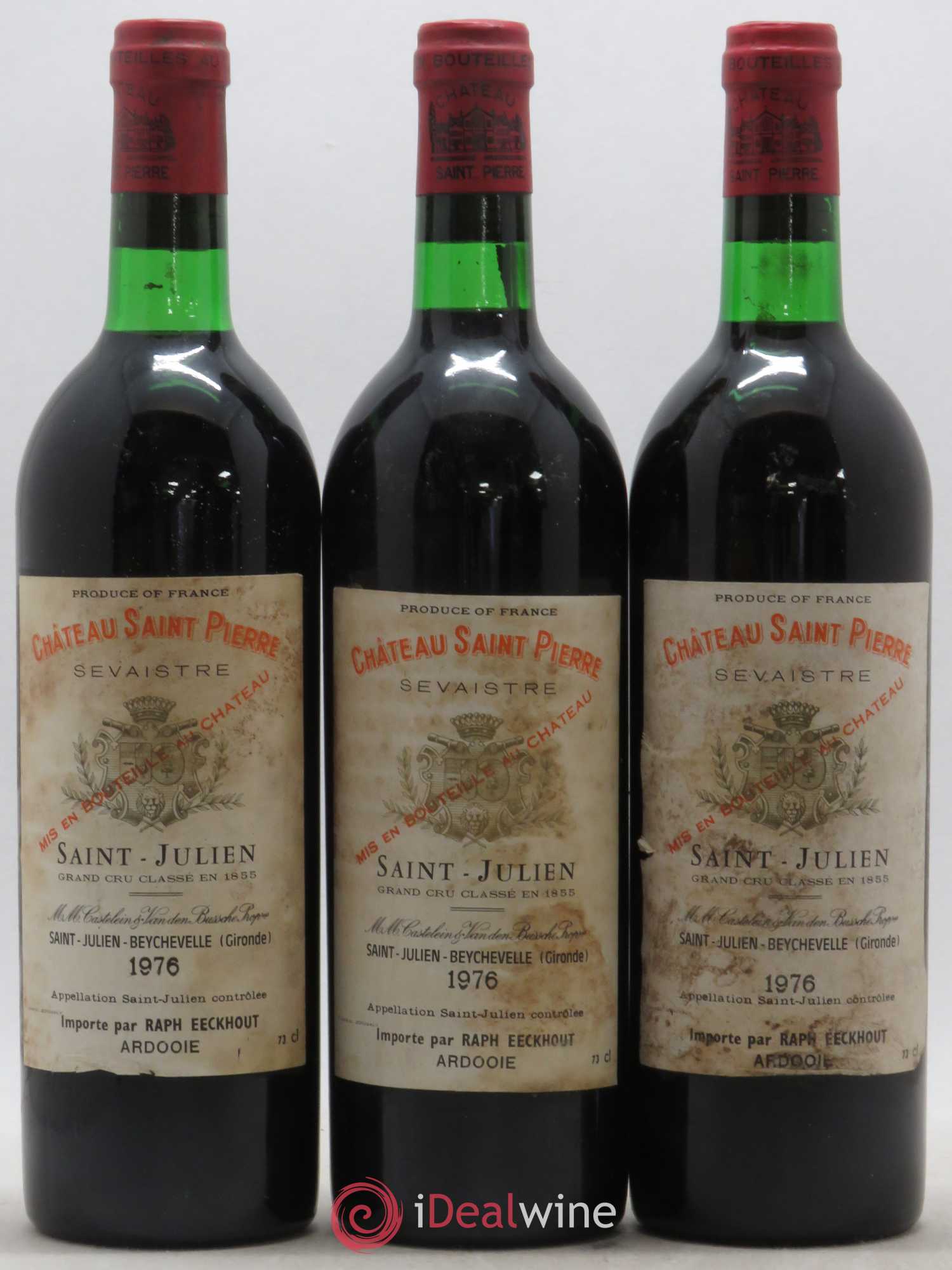 Château Saint-Pierre 4ème Grand Cru Classé 1976 - Lot de 3 bouteilles - 0