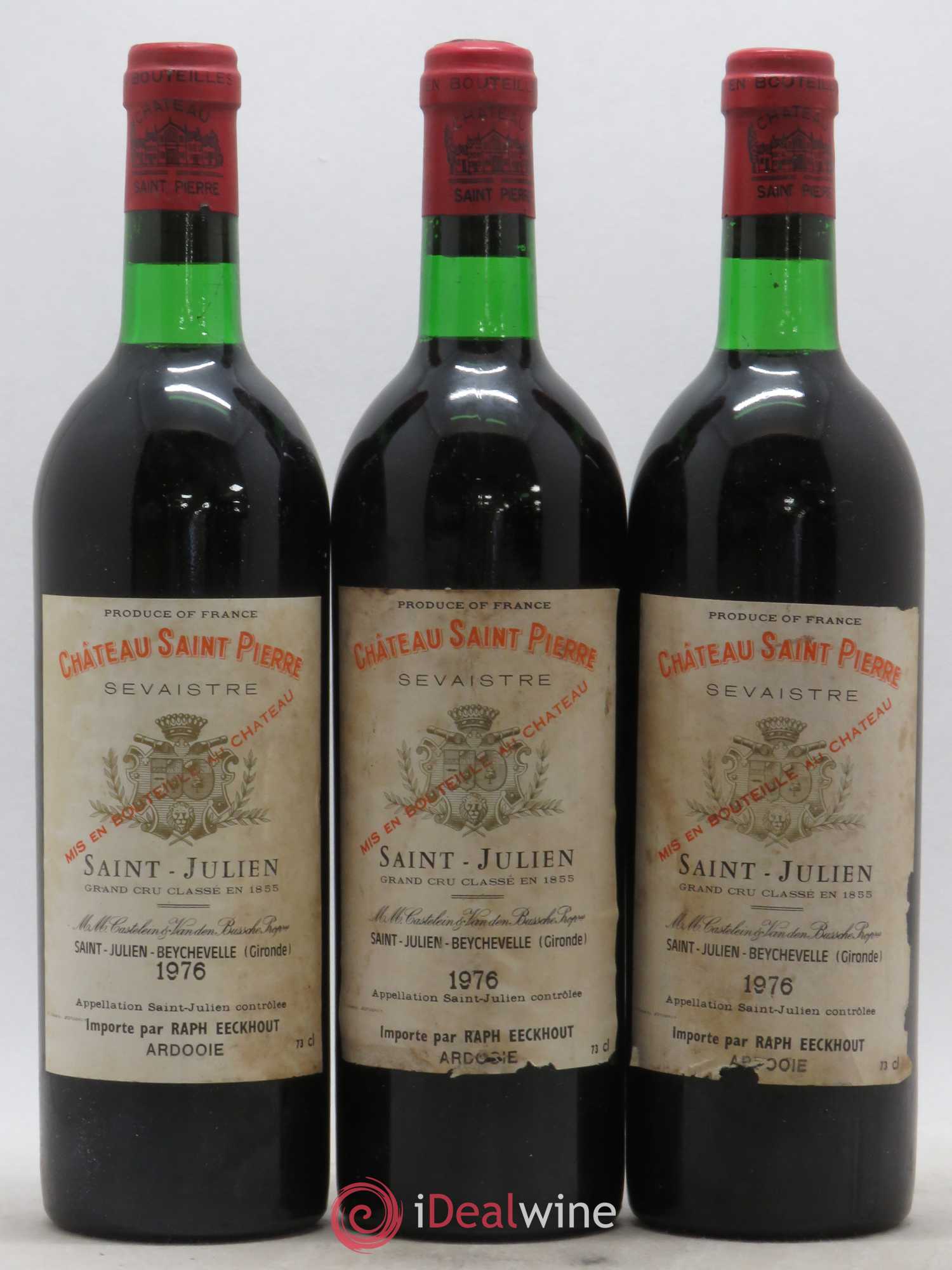 Château Saint-Pierre 4ème Grand Cru Classé 1976 - Lot de 3 bouteilles - 0