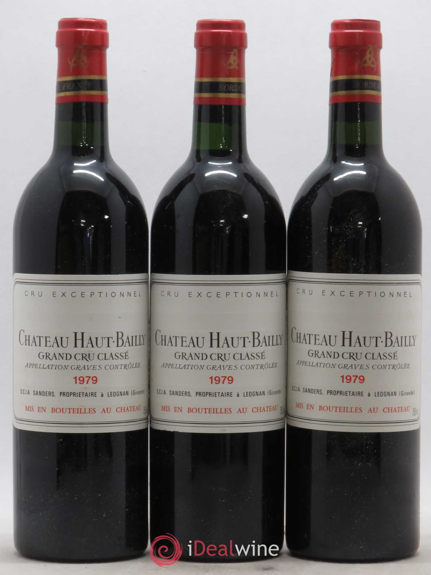 Château Haut-Bailly Cru Classé de Graves 1979 - Lot de 3 bouteilles - 0