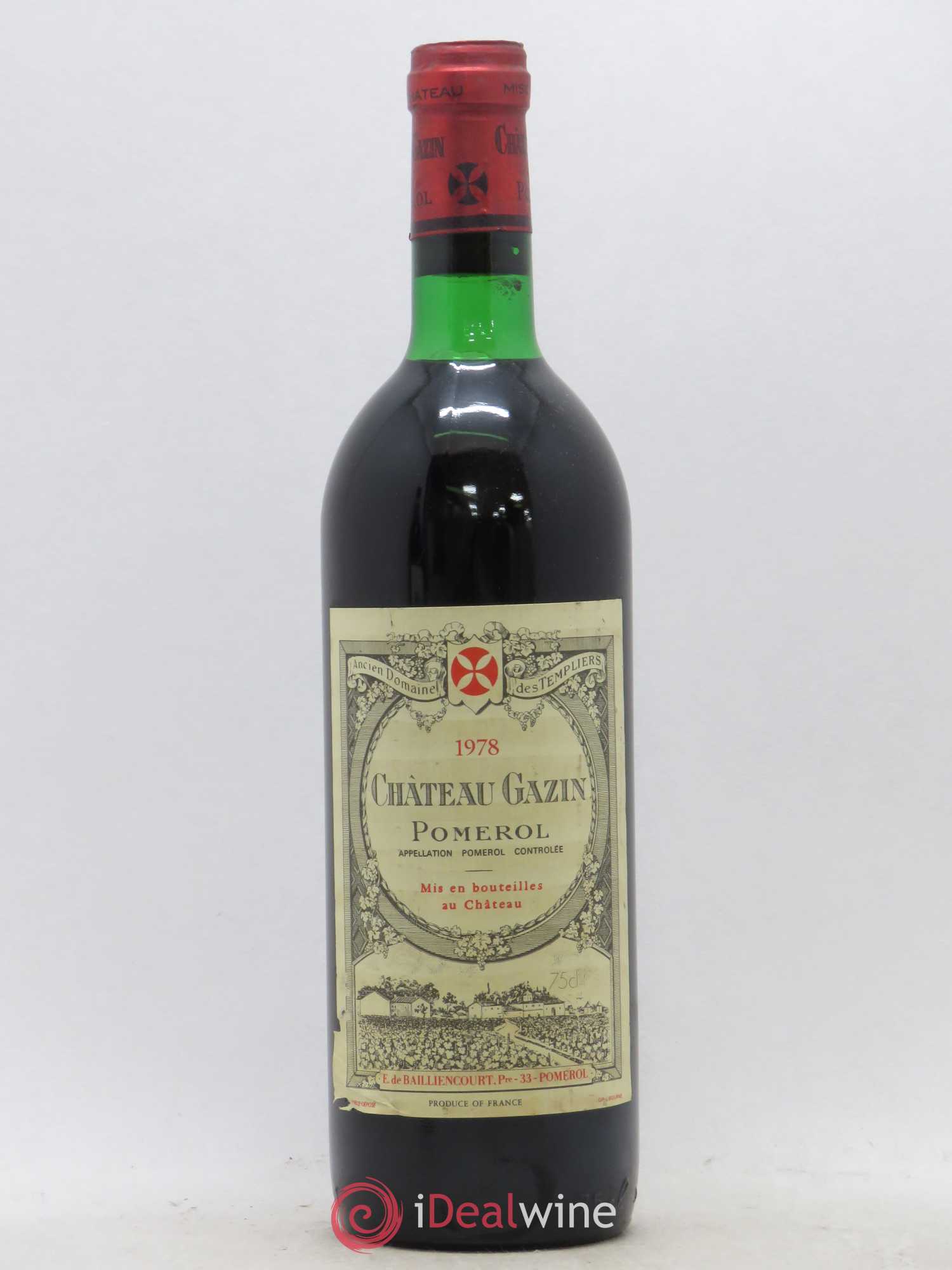 Château Gazin 1978 - Lot de 1 bouteille - 0