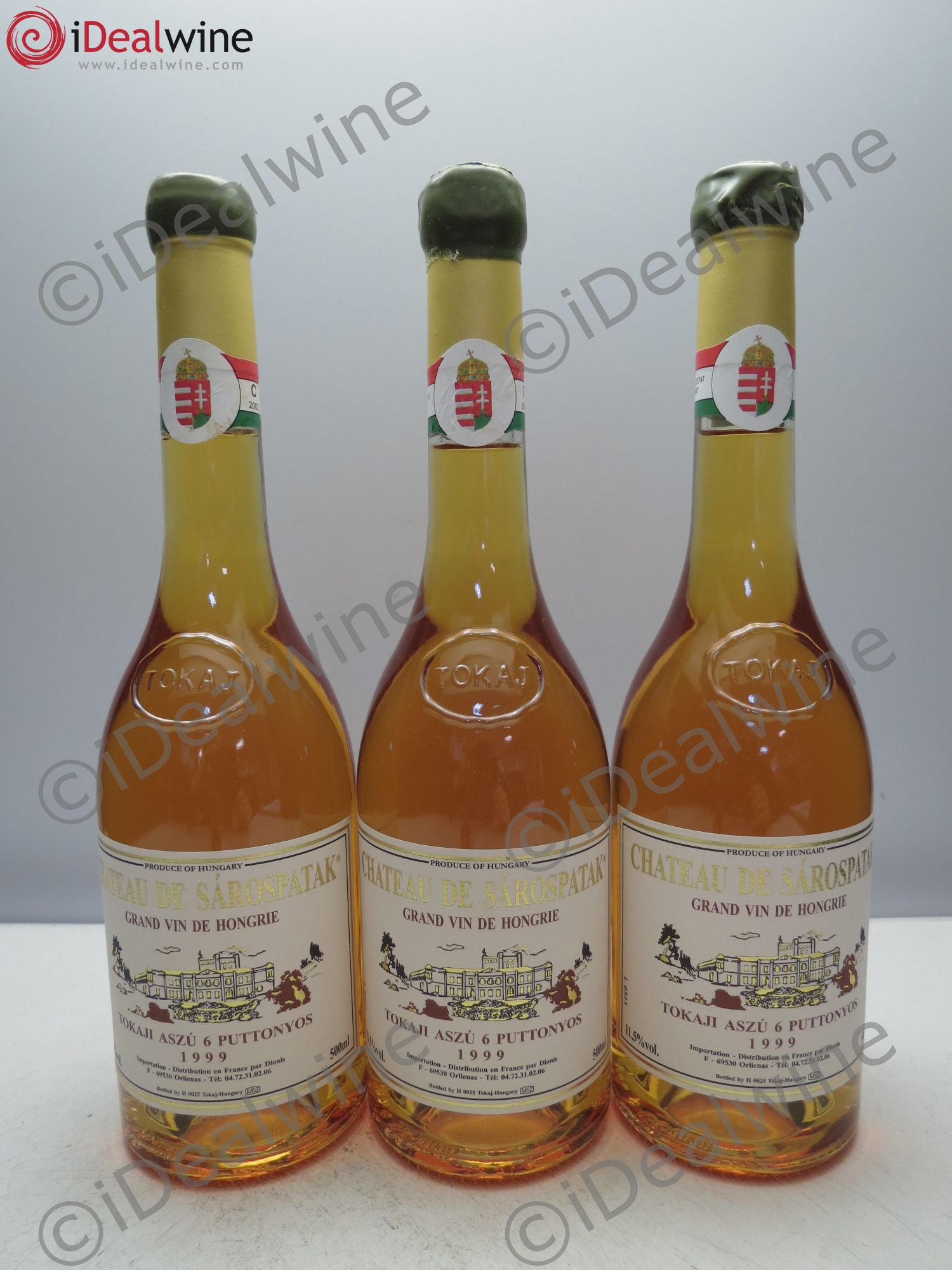 Tokaji Château de Sarospatak, 6 puttonyos (50cl) 1999 - Posten von 3 Flacons - 0