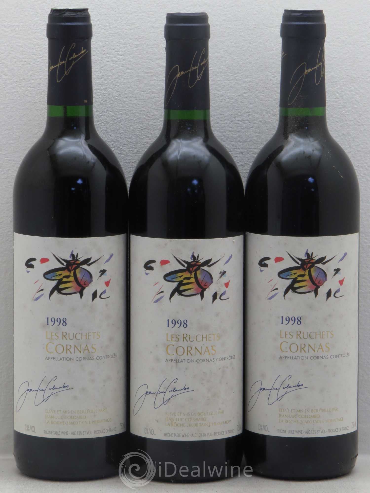 Cornas les Ruchets Jean-Luc Colombo 1998 - Posten von 3 Flaschen - 0