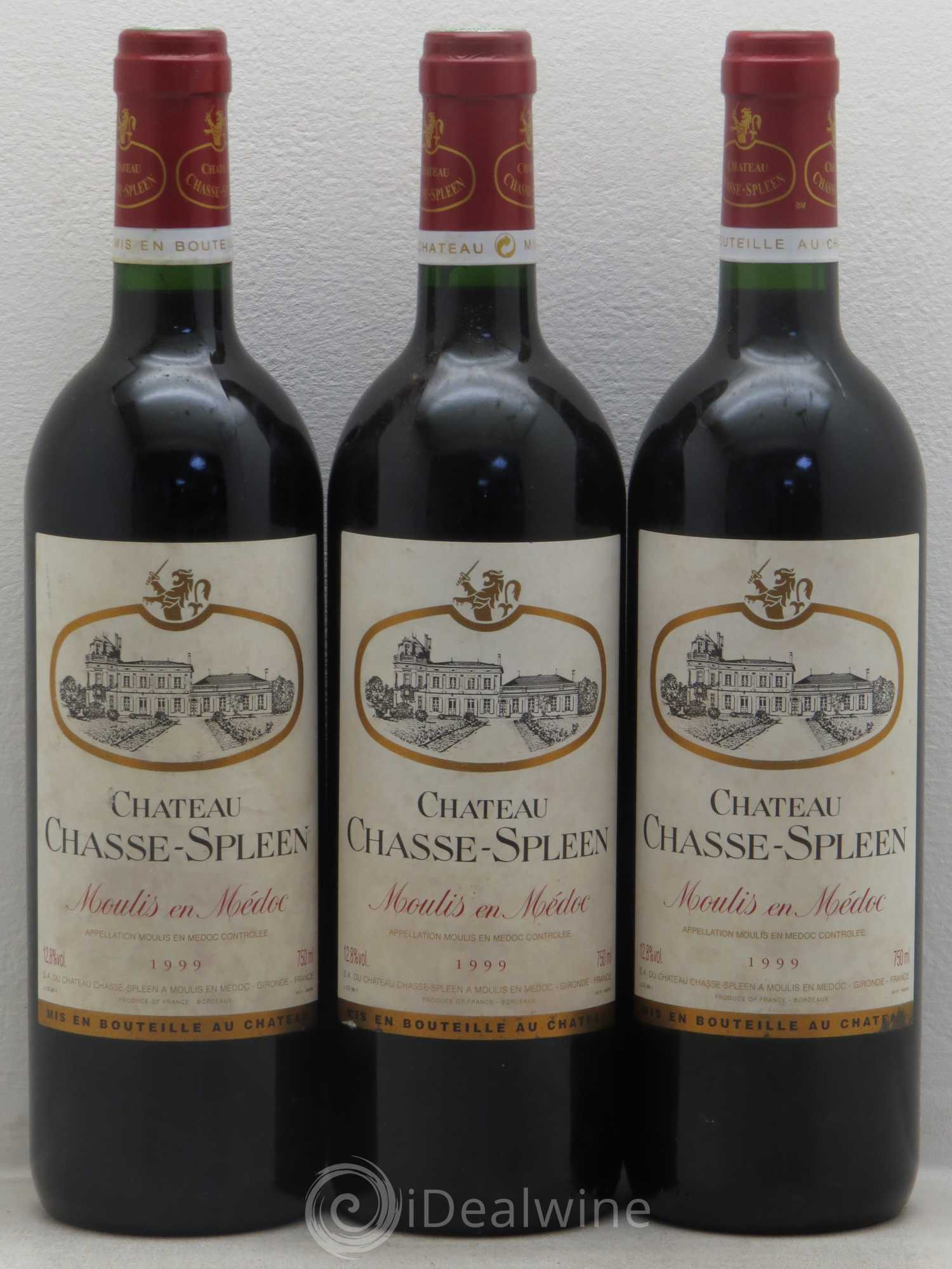 Château Chasse Spleen 1999 - Lot de 3 bouteilles - 0