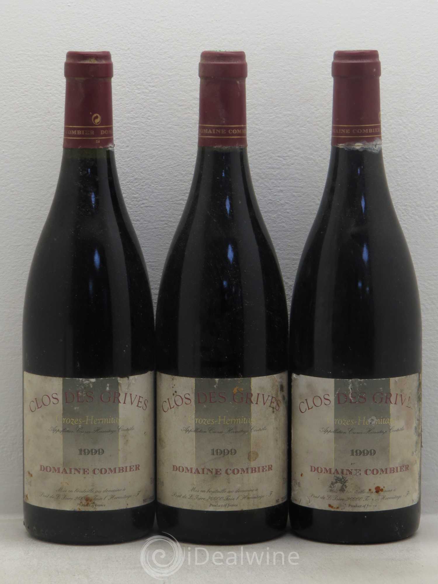 Crozes-Hermitage Clos des Grives Combier 1999 - Lot de 3 bouteilles - 0
