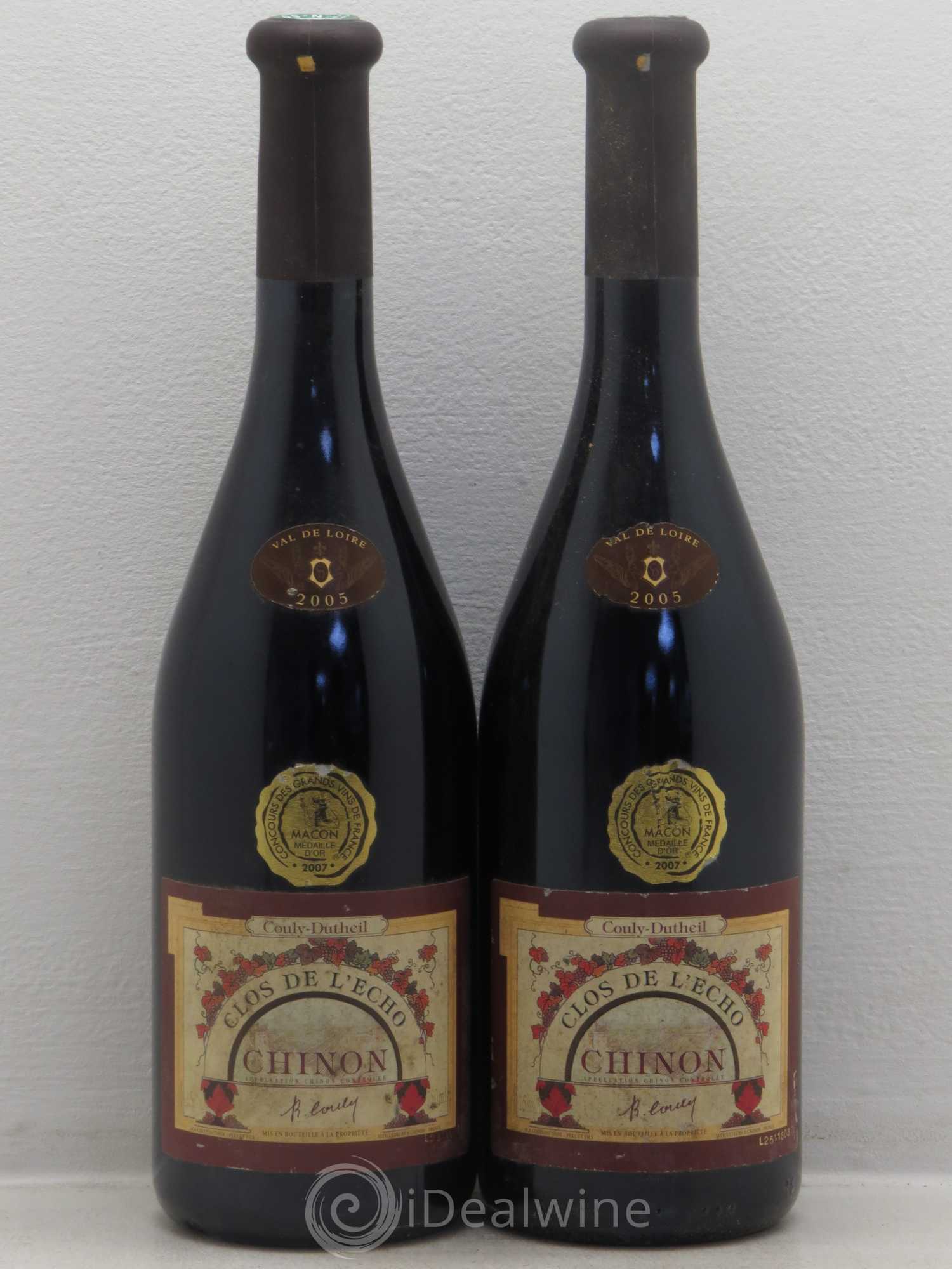 Chinon Clos de l'Echo Couly-Dutheil 2005 - Lot de 2 bouteilles - 0