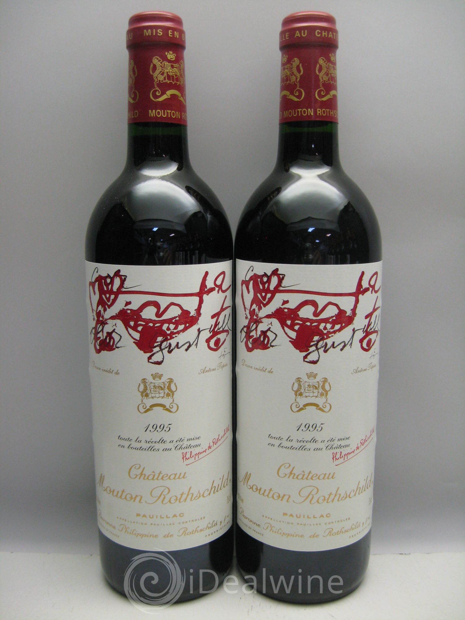 Château Mouton Rothschild 1er Grand Cru Classé 1995 - Lot de 12 bouteilles - 0