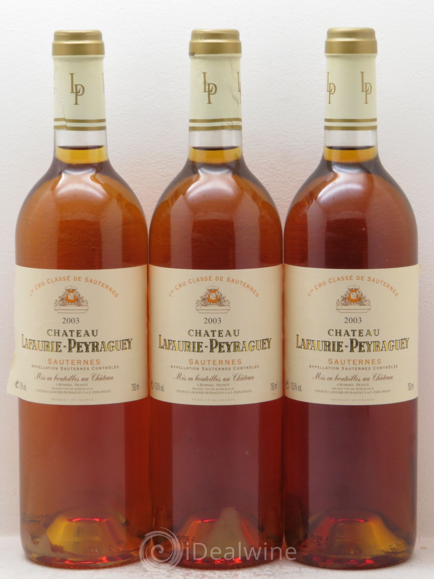 Château Lafaurie-Peyraguey 1er Grand Cru Classé 2003 - Lotto di 3 bottiglie - 0
