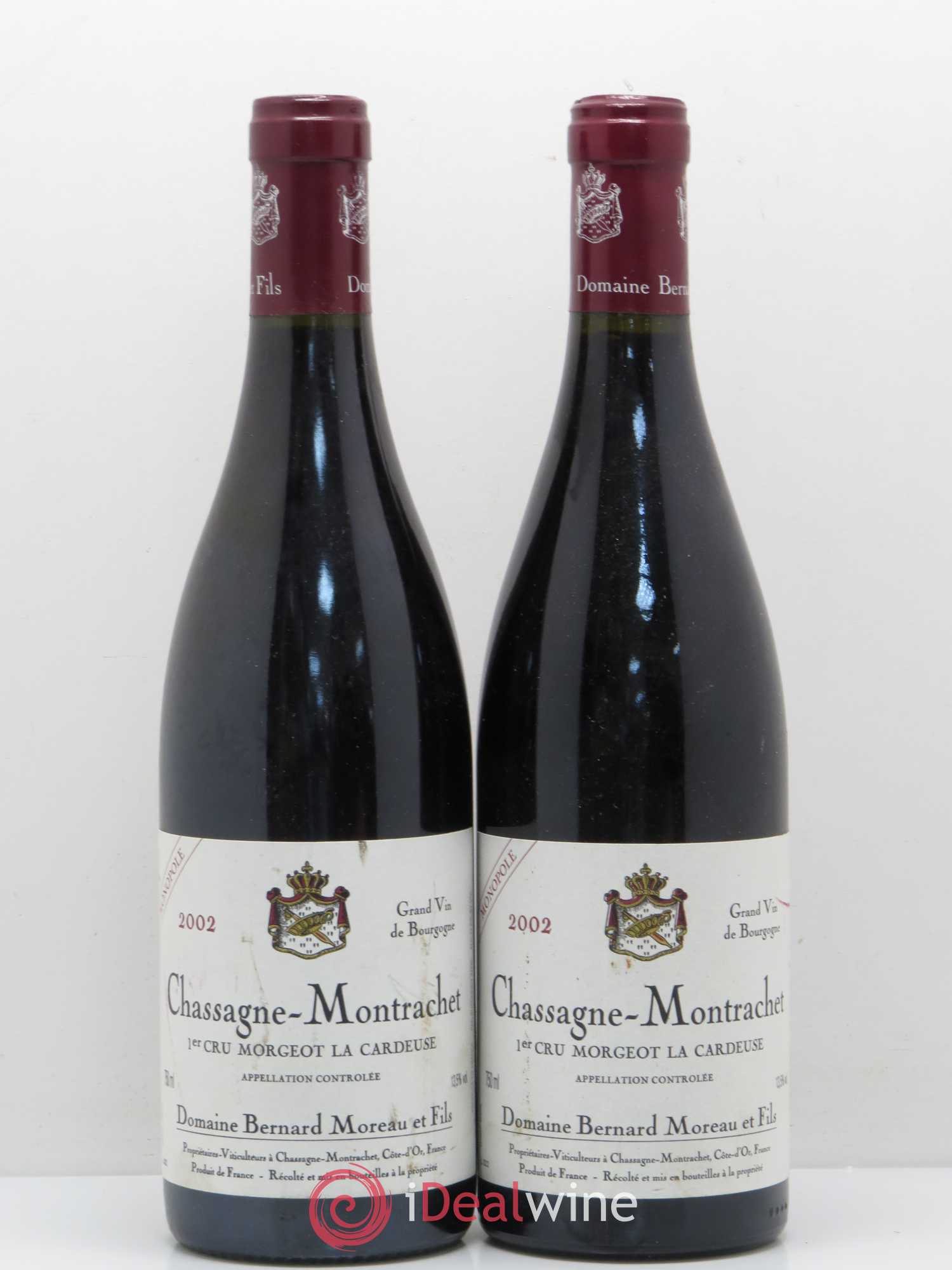 Chassagne-Montrachet 1er Cru Morgeot La Cardeuse Domaine Bernard Moreau 2002 - Posten von 2 Flaschen - 0