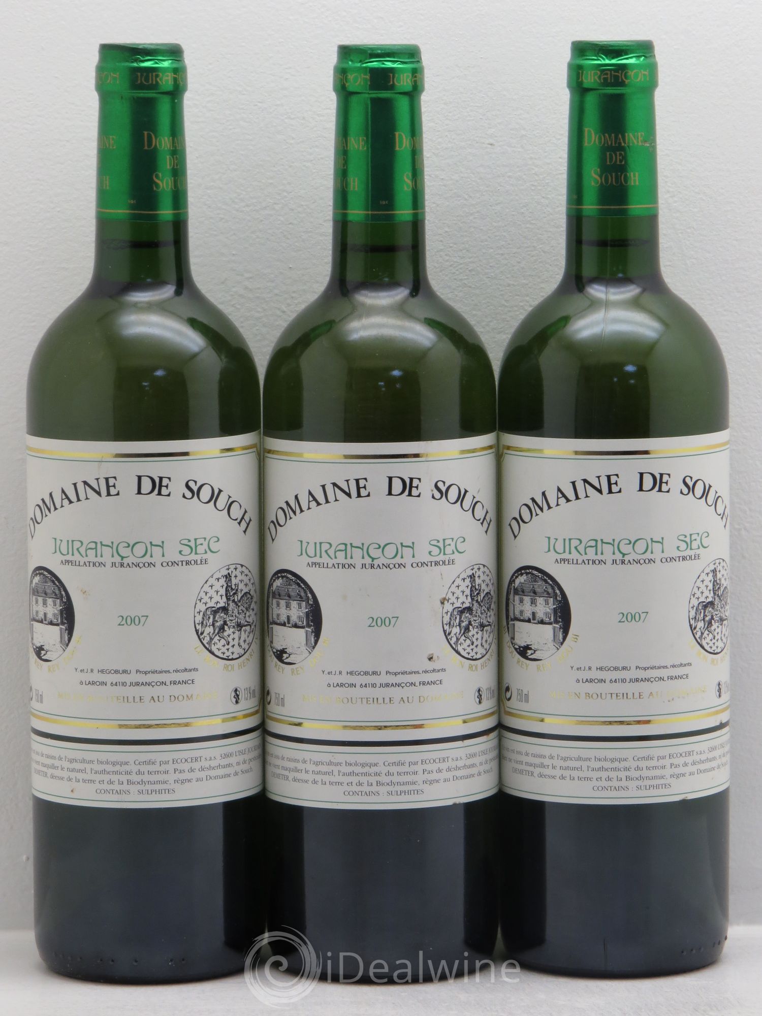 Jurançon sec Souch (Domaine de) Sec 2007 - Lot de 3 bouteilles - 0