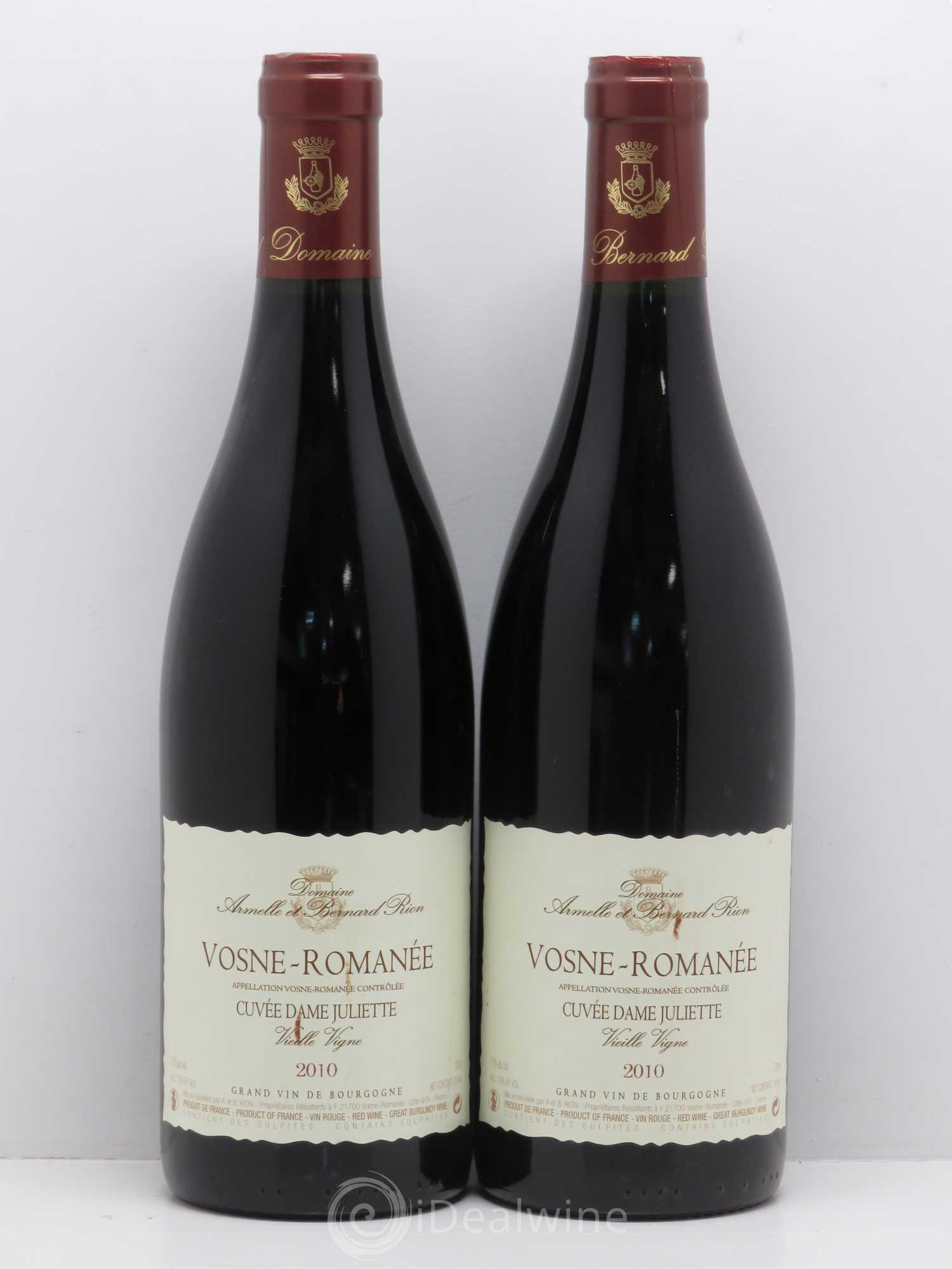Vosne-Romanée Cuvée Dame Juliette vieilles vignes - Bernard Rion 2010 - Posten von 2 Flaschen - 0