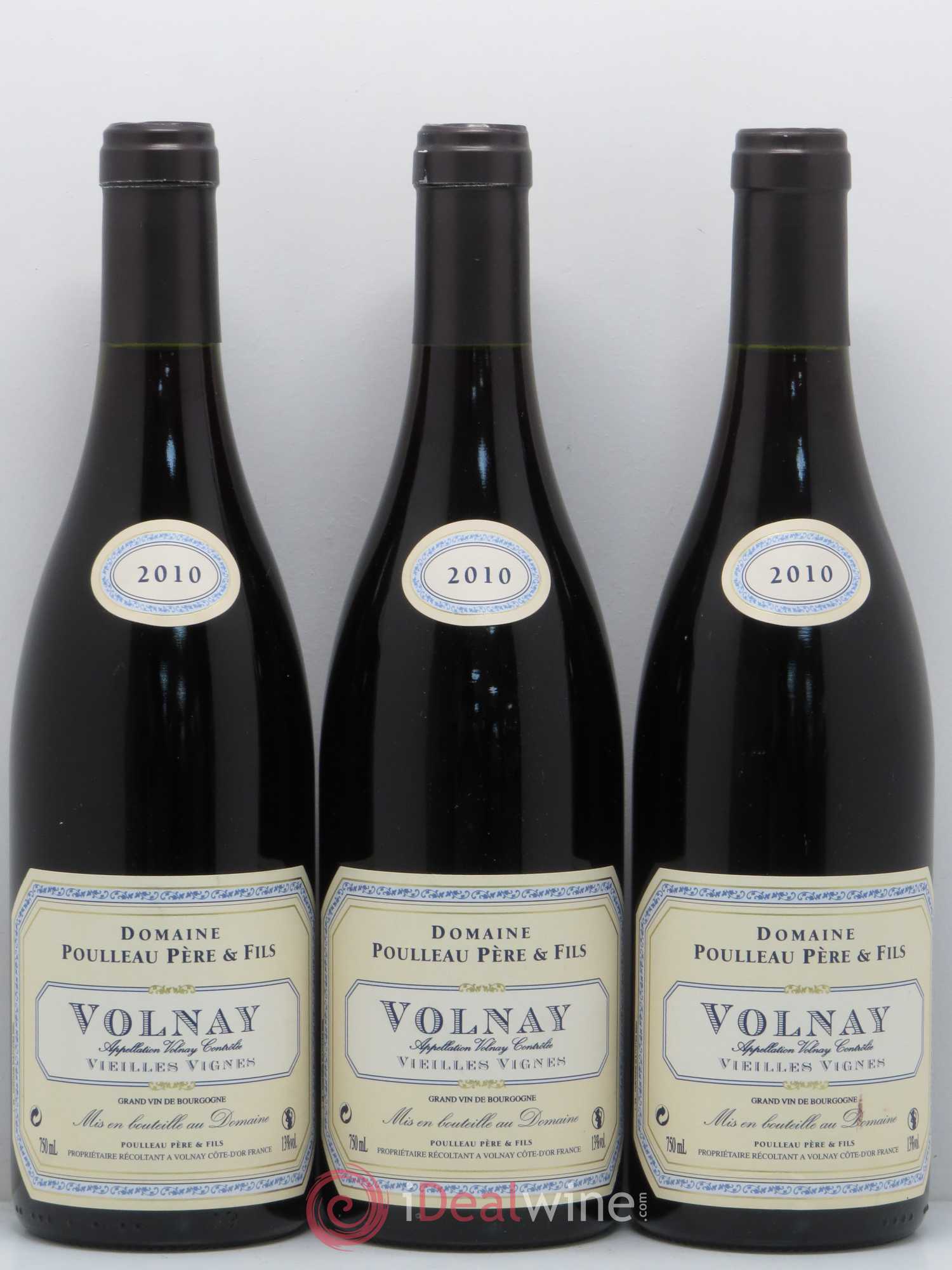 Volnay Vieilles vignes - Poulleau (sans prix de réserve) 2010 - Posten von 3 Flaschen - 0