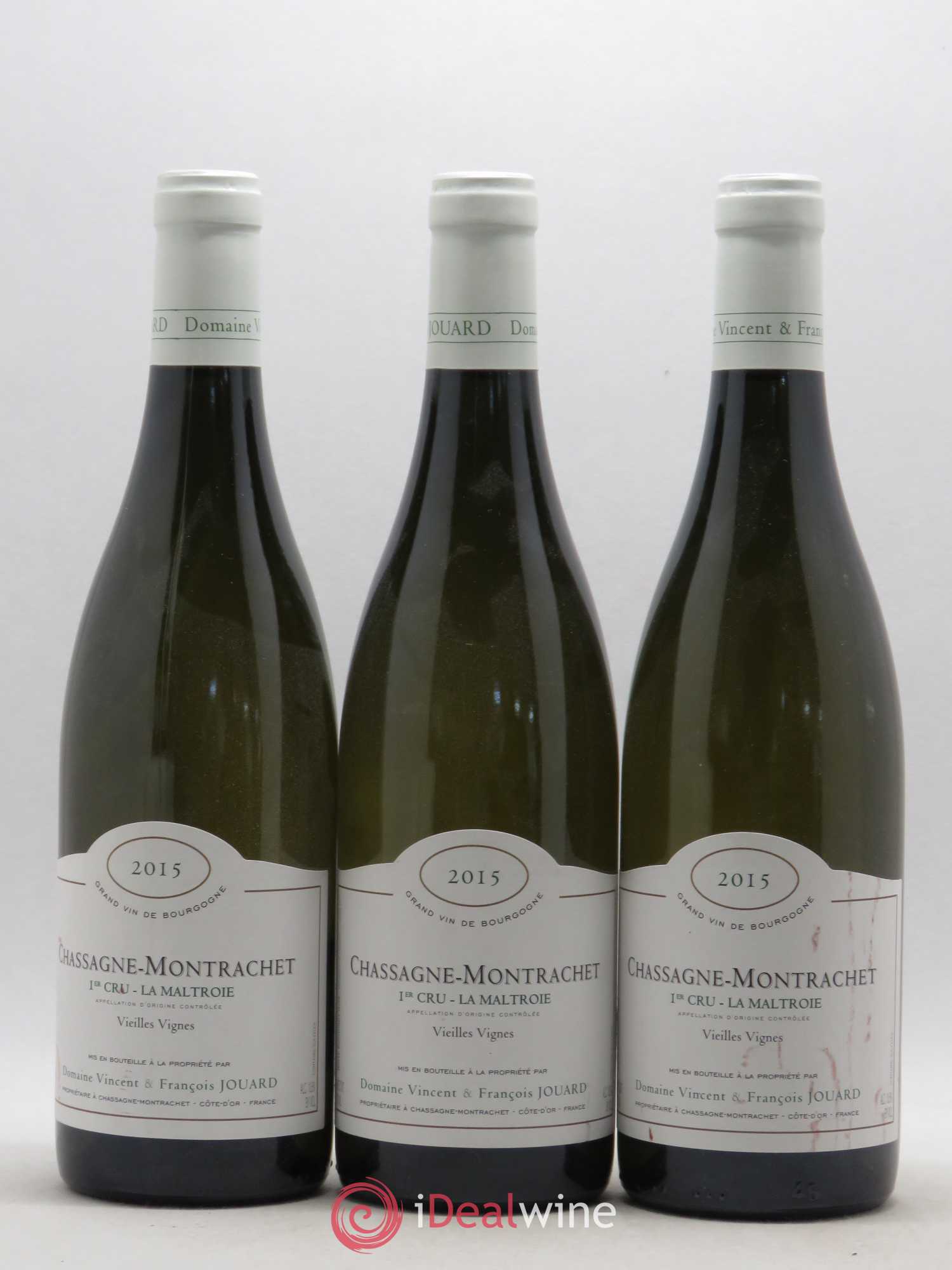 Chassagne-Montrachet 1er Cru La Maltroie Vieilles Vignes Domaine Jouard 2015 - Lotto di 3 bottiglie - 0