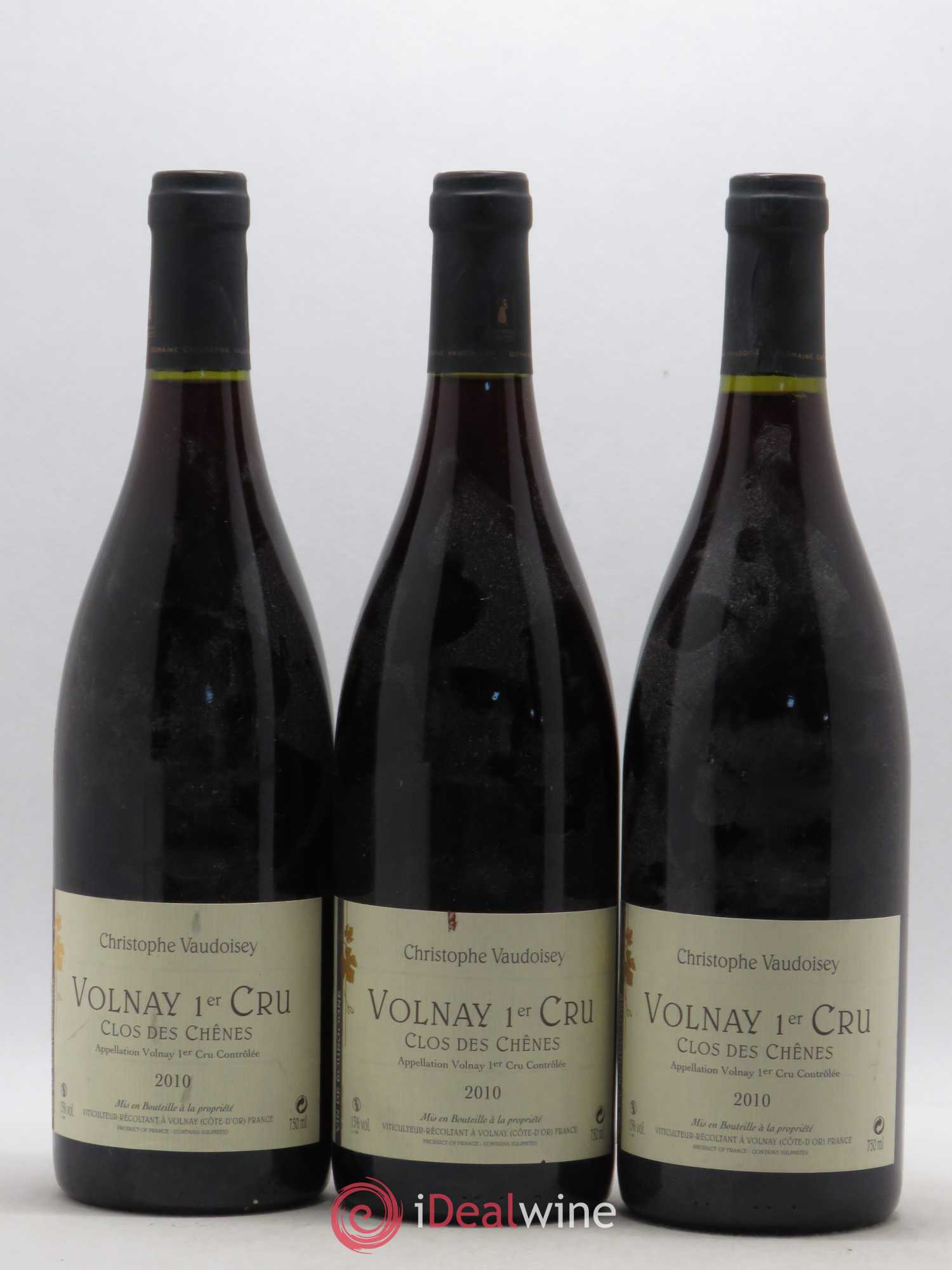 Volnay 1er Cru Clos des Chênes Vaudoisey 2010 - Posten von 3 Flaschen - 0