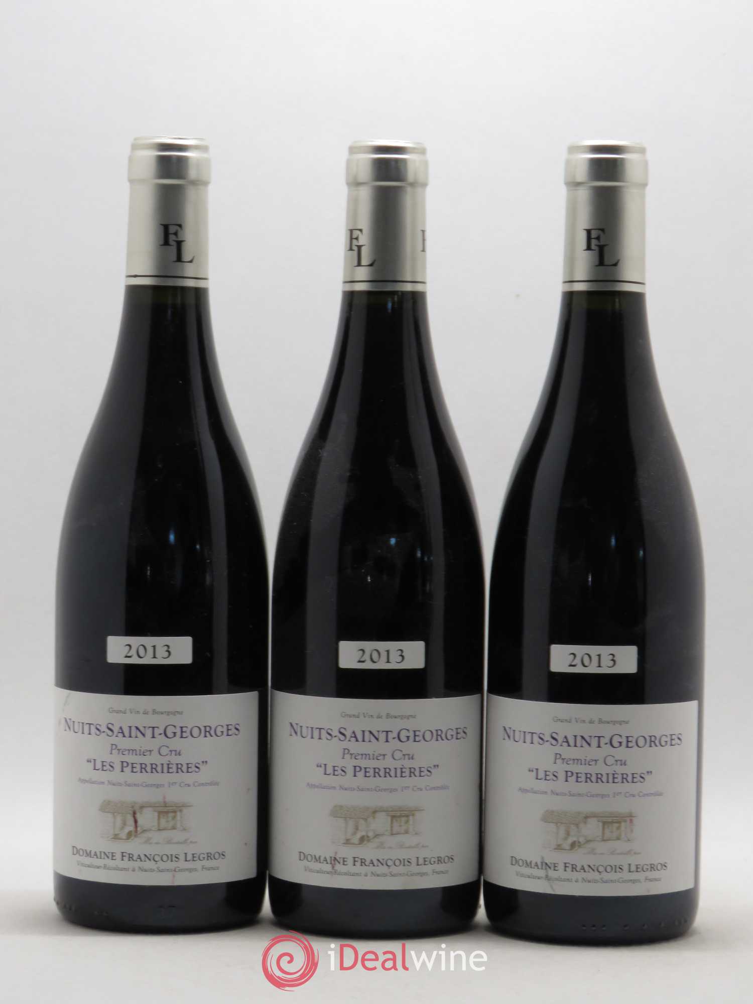 Nuits-Saint-Georges 1er Cru Les Perrières Domaine Legros (sans prix de réserve) 2013 - Posten von 3 Flaschen - 0