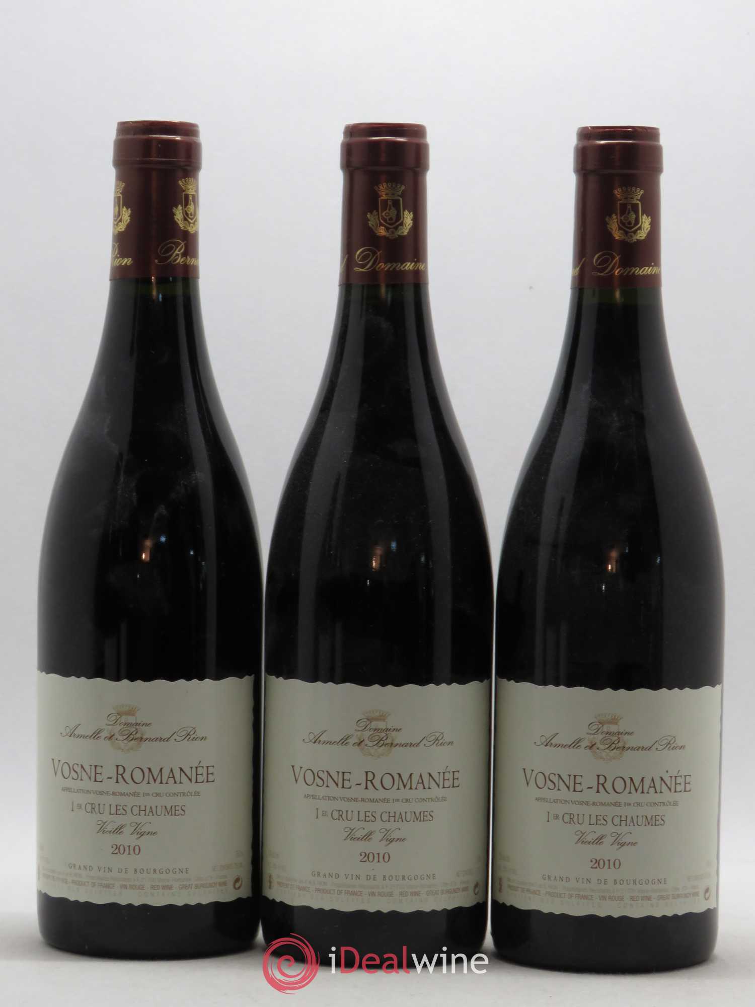 Vosne-Romanée 1er Cru Les Chaumes Vieille Vigne Domaine Rion 2010 - Posten von 3 Flaschen - 0