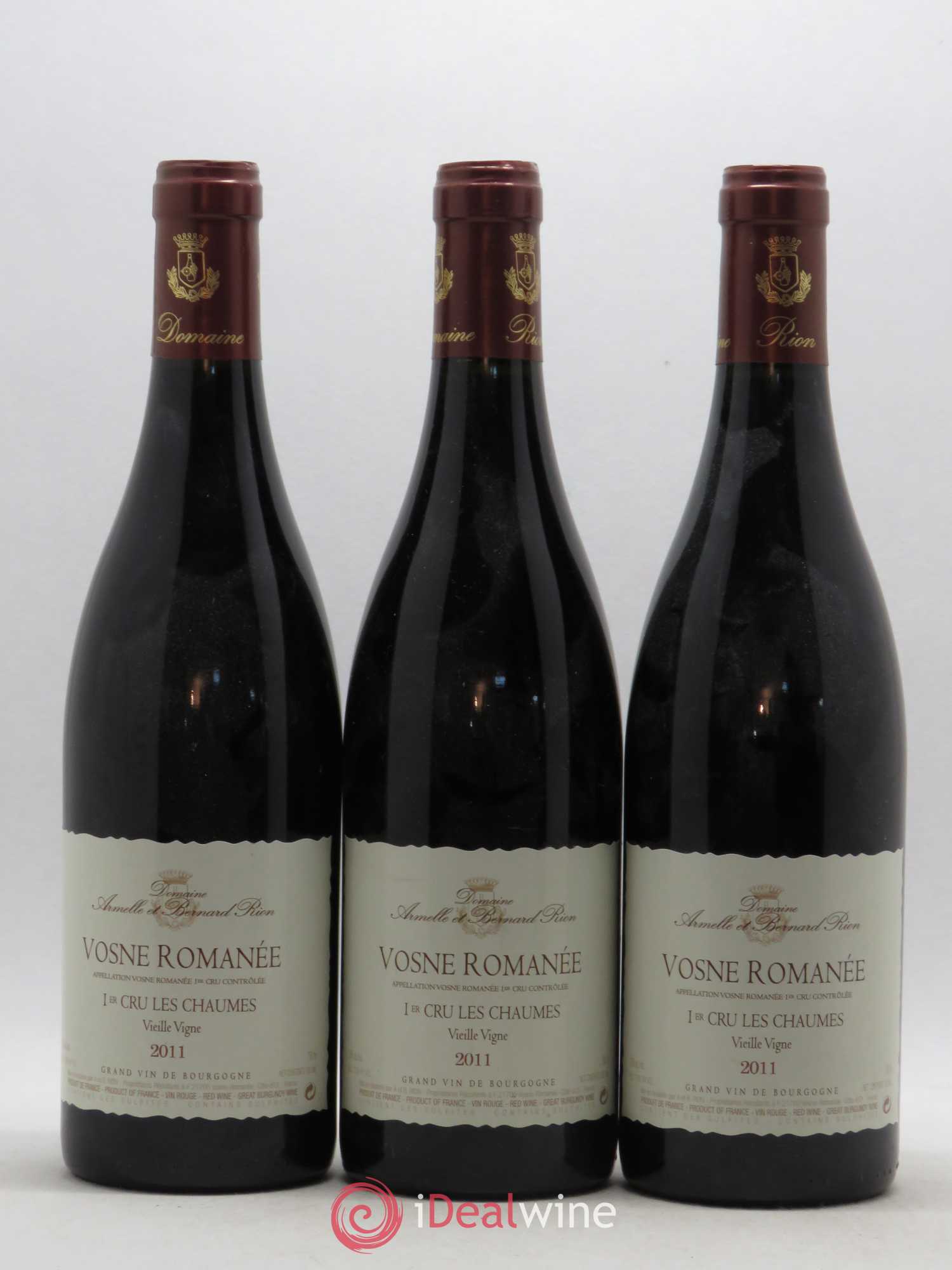 Vosne-Romanée 1er Cru Les Chaumes Vieille Vigne Domaine Rion 2011 - Lotto di 3 bottiglie - 0