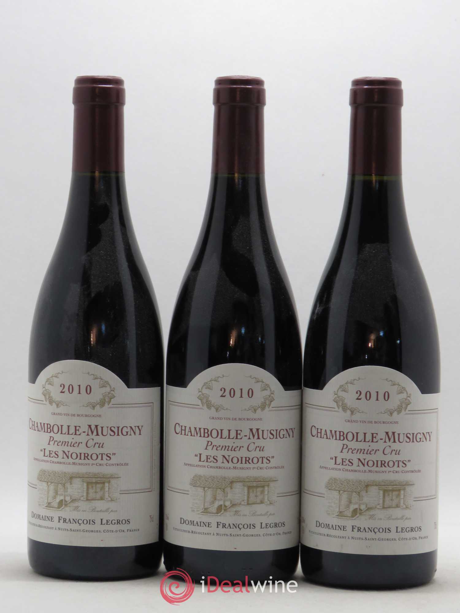 Chambolle-Musigny 1er Cru Les Noirots Domaine Legros 2010 - Lotto di 3 bottiglie - 0