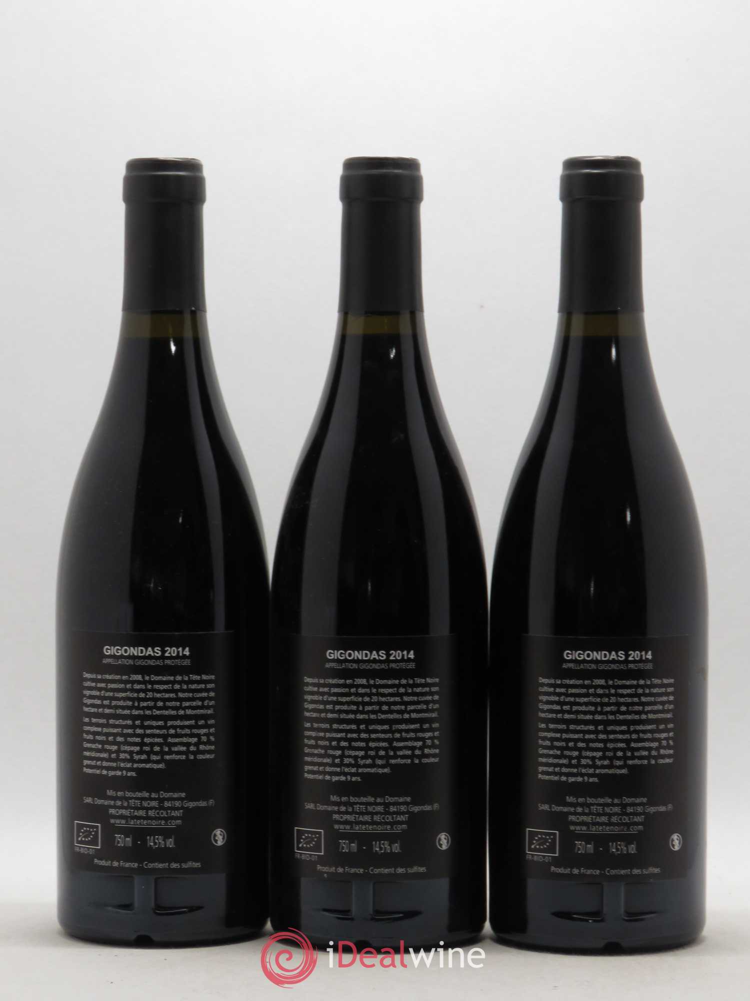 Gigondas Tête Noire (sans prix de réserve) 2014 - Posten von 3 Flaschen - 1
