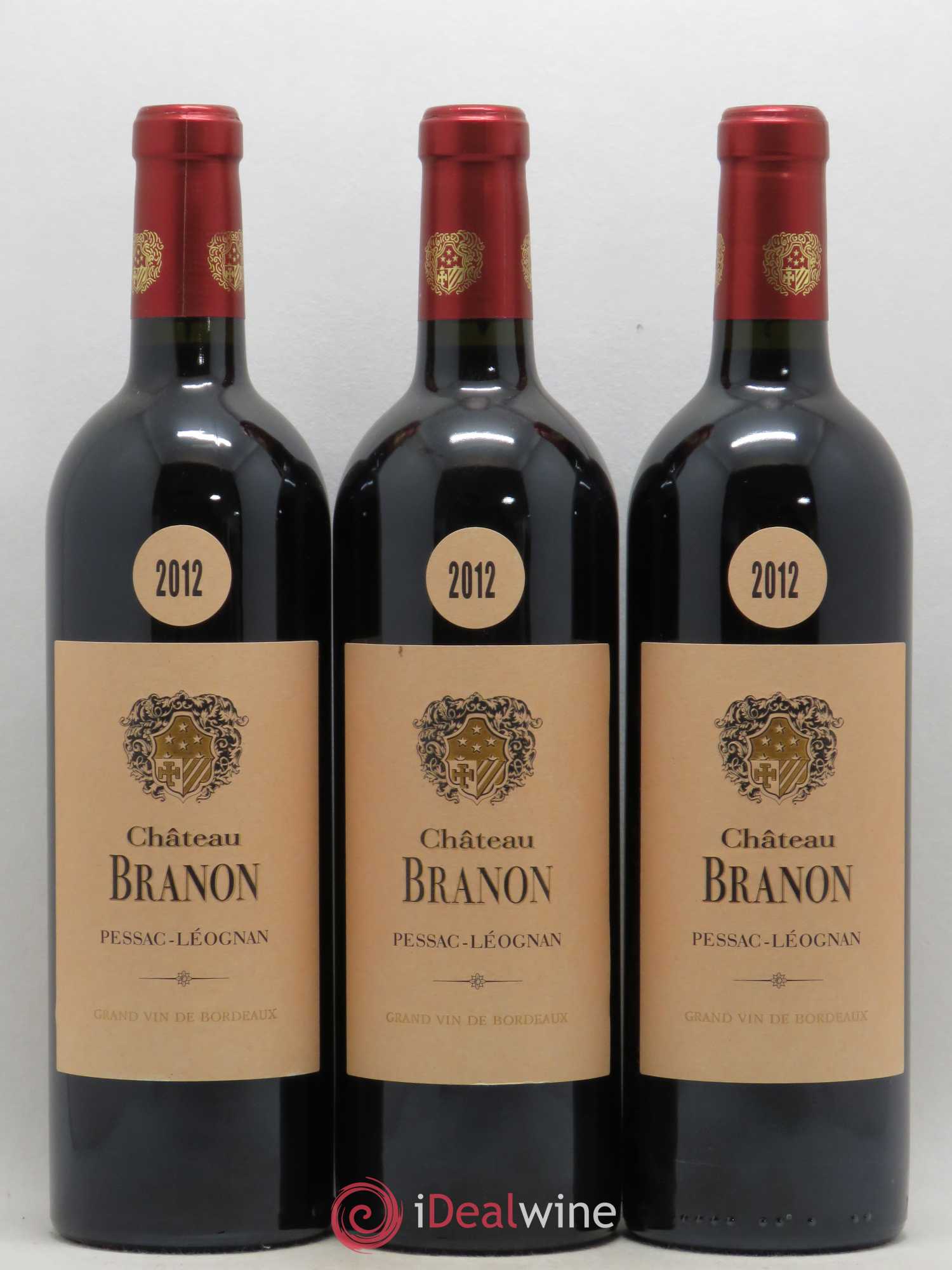 Pessac-Léognan Château Branon 2012 - Lot de 3 bouteilles - 0