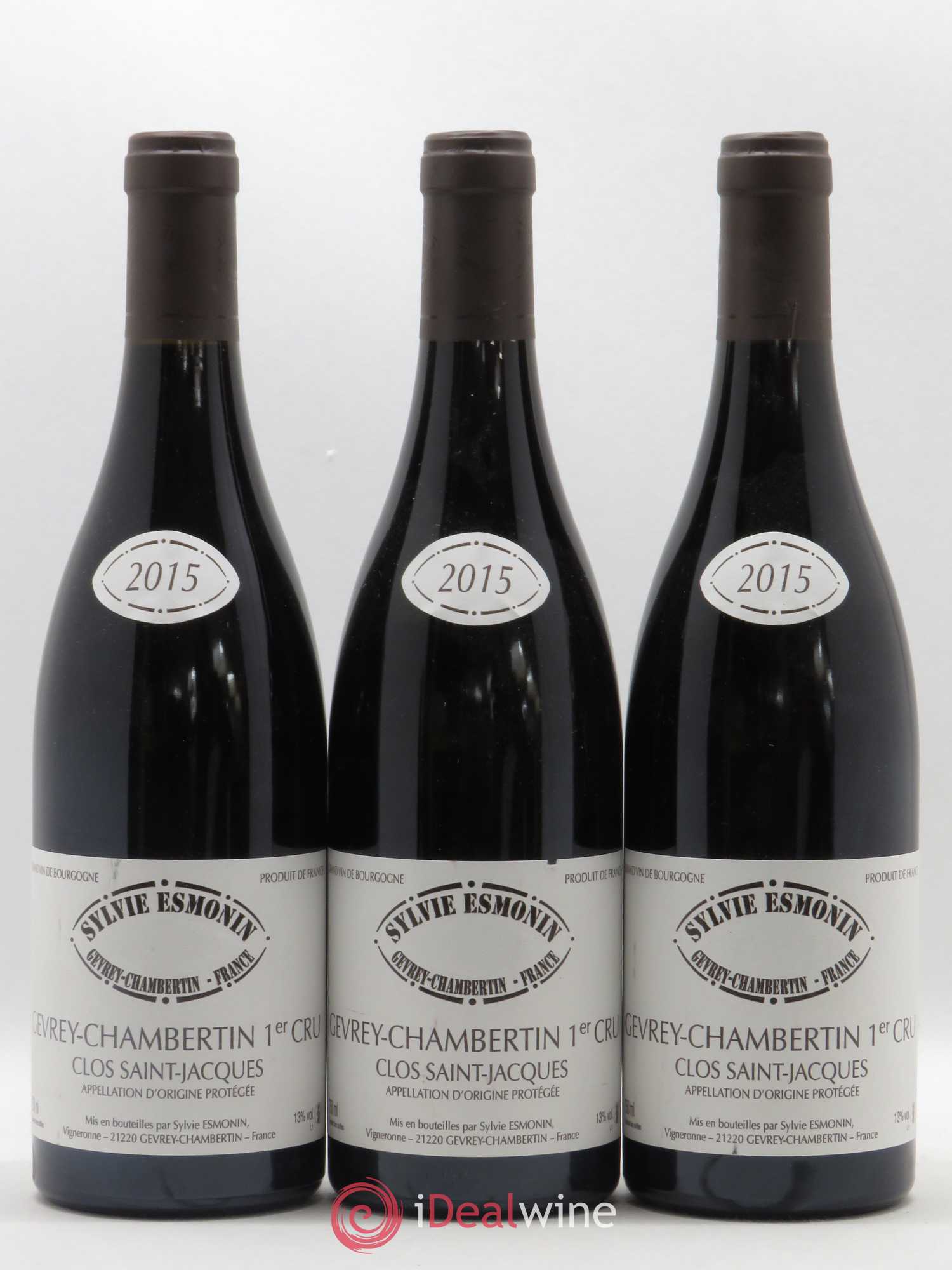 Gevrey-Chambertin 1er Cru Clos Saint Jacques Sylvie Esmonin 2015 - Lot de 3 bouteilles - 0