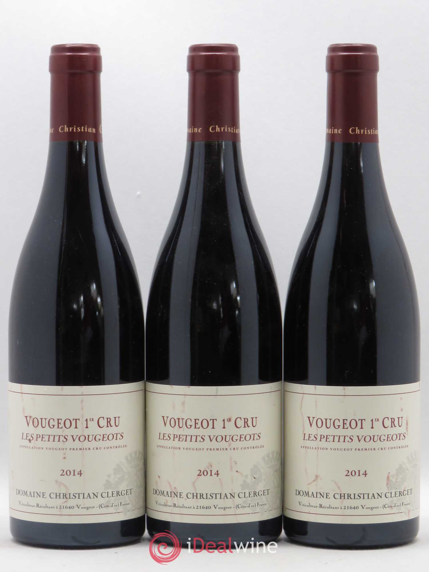 Vougeot 1er Cru Les Petits Vougeot Christian Clerget 2014 - Lot de 3 bouteilles - 0