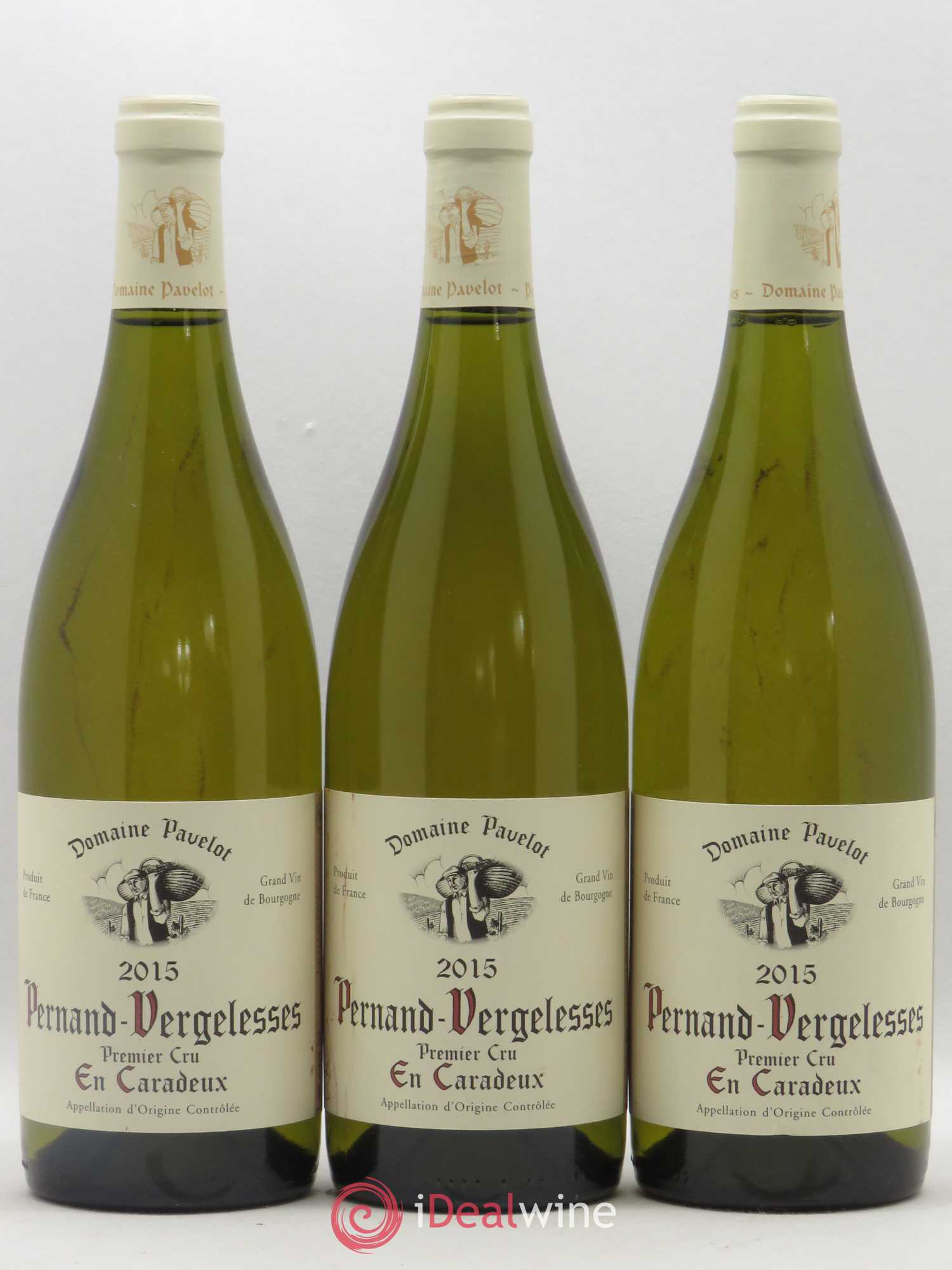Pernand-Vergelesses 1er Cru En Caradeux L. Pavelot 2015 - Posten von 3 Flaschen - 0