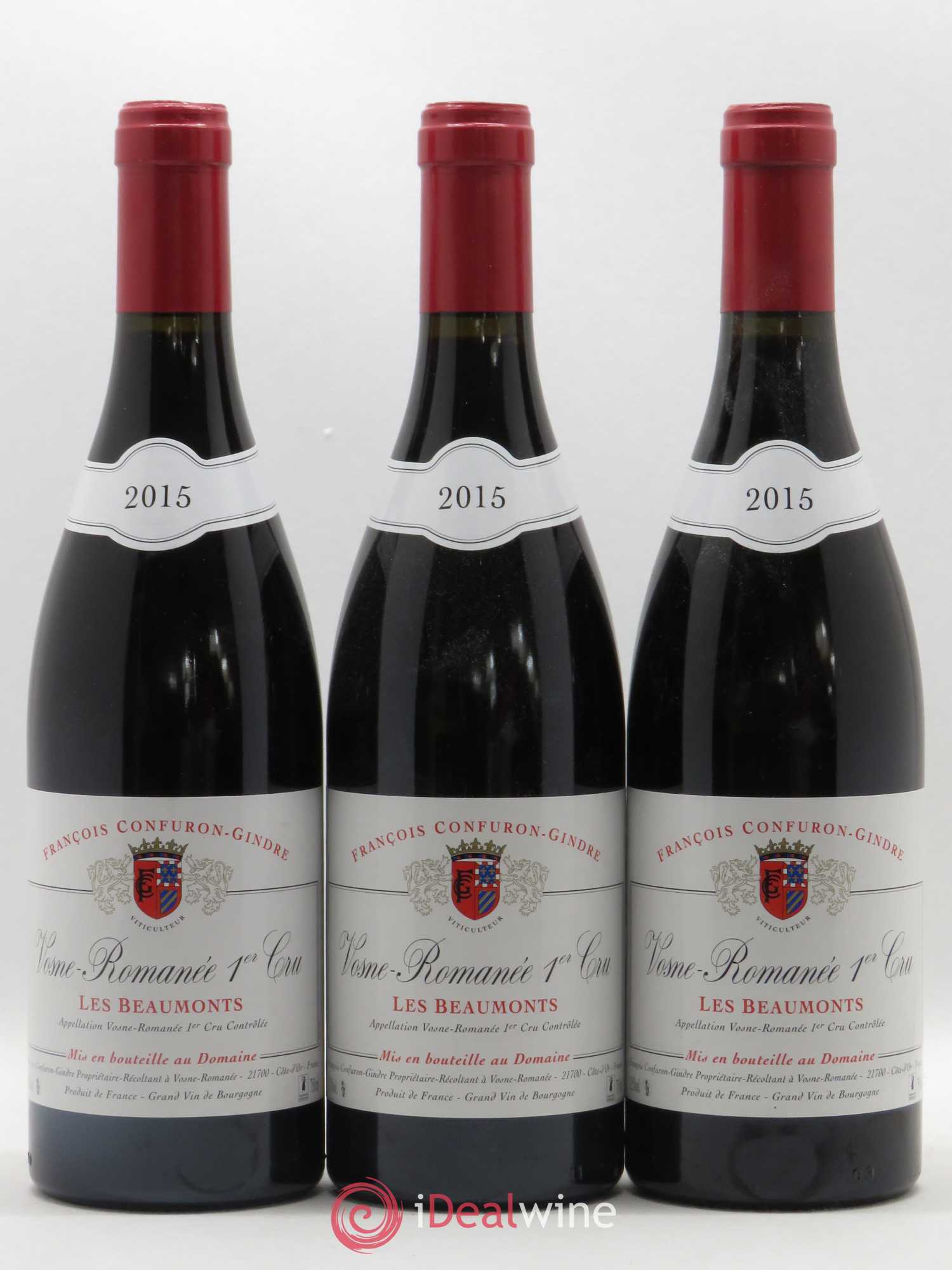 Vosne-Romanée 1er Cru Les Beaumonts Confuron Gindre 2015 - Posten von 3 Flaschen - 0