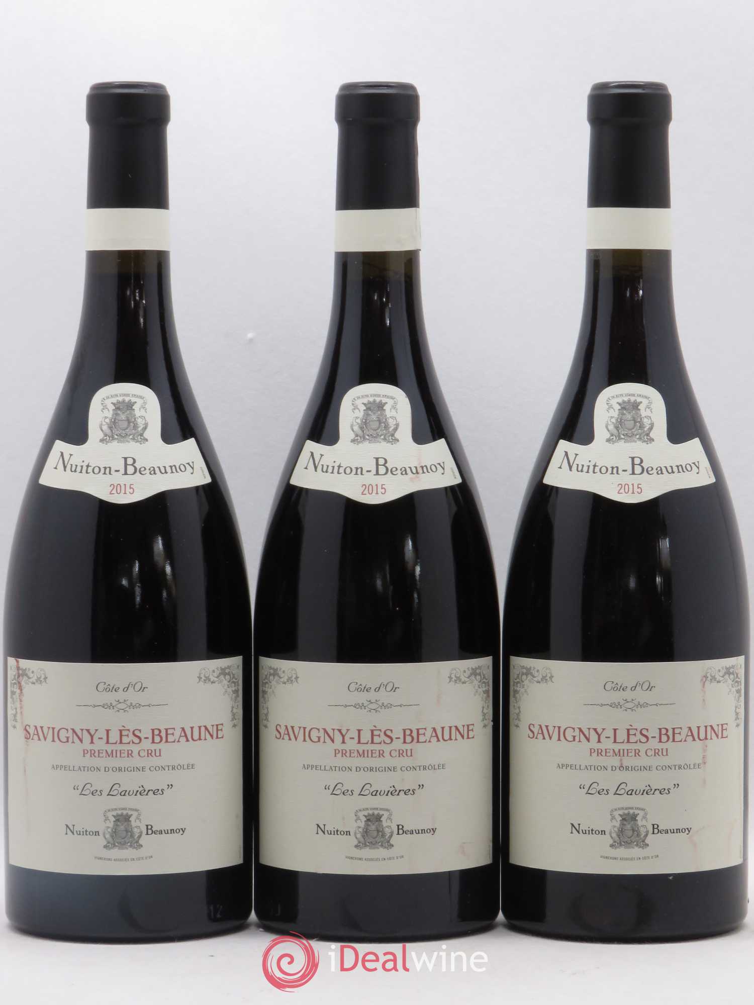 Savigny-lès-Beaune 1er Cru Les Lavières Nuiton Beaunoy 2015 - Posten von 3 Flaschen - 0