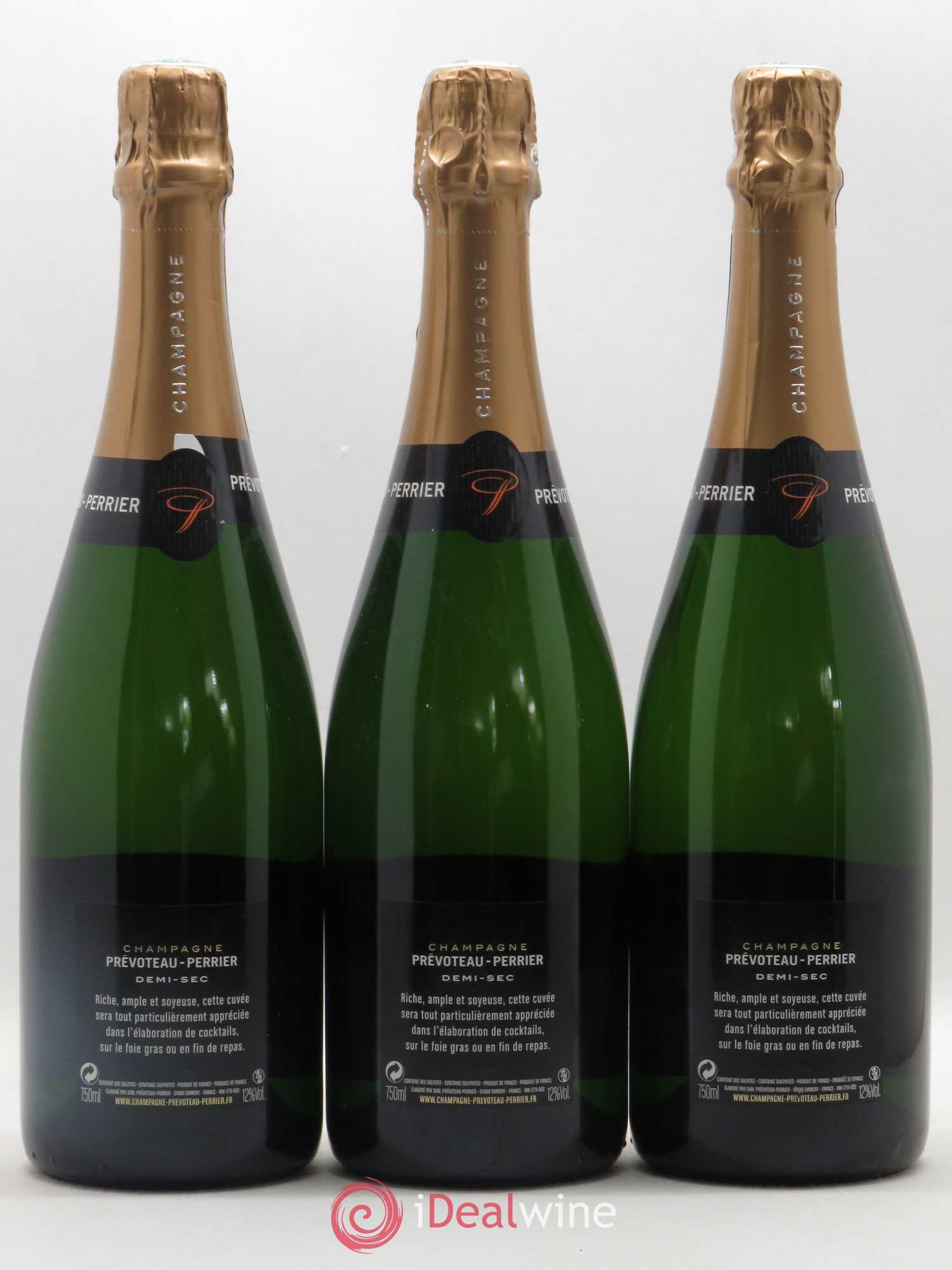 Champagne Demi Sec Croque en Bouche Prévoteau-Perrier (sans prix de réserve) - Posten von 3 Flaschen - 1