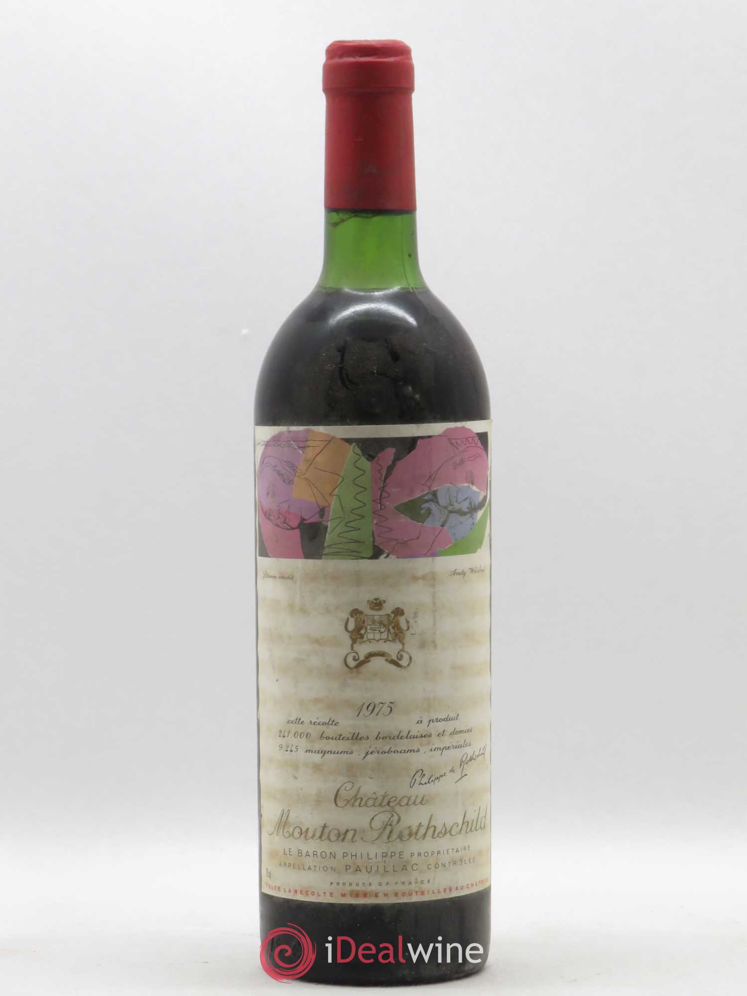 Château Mouton Rothschild 1er Grand Cru Classé 1975 - Lot de 1 bouteille - 0