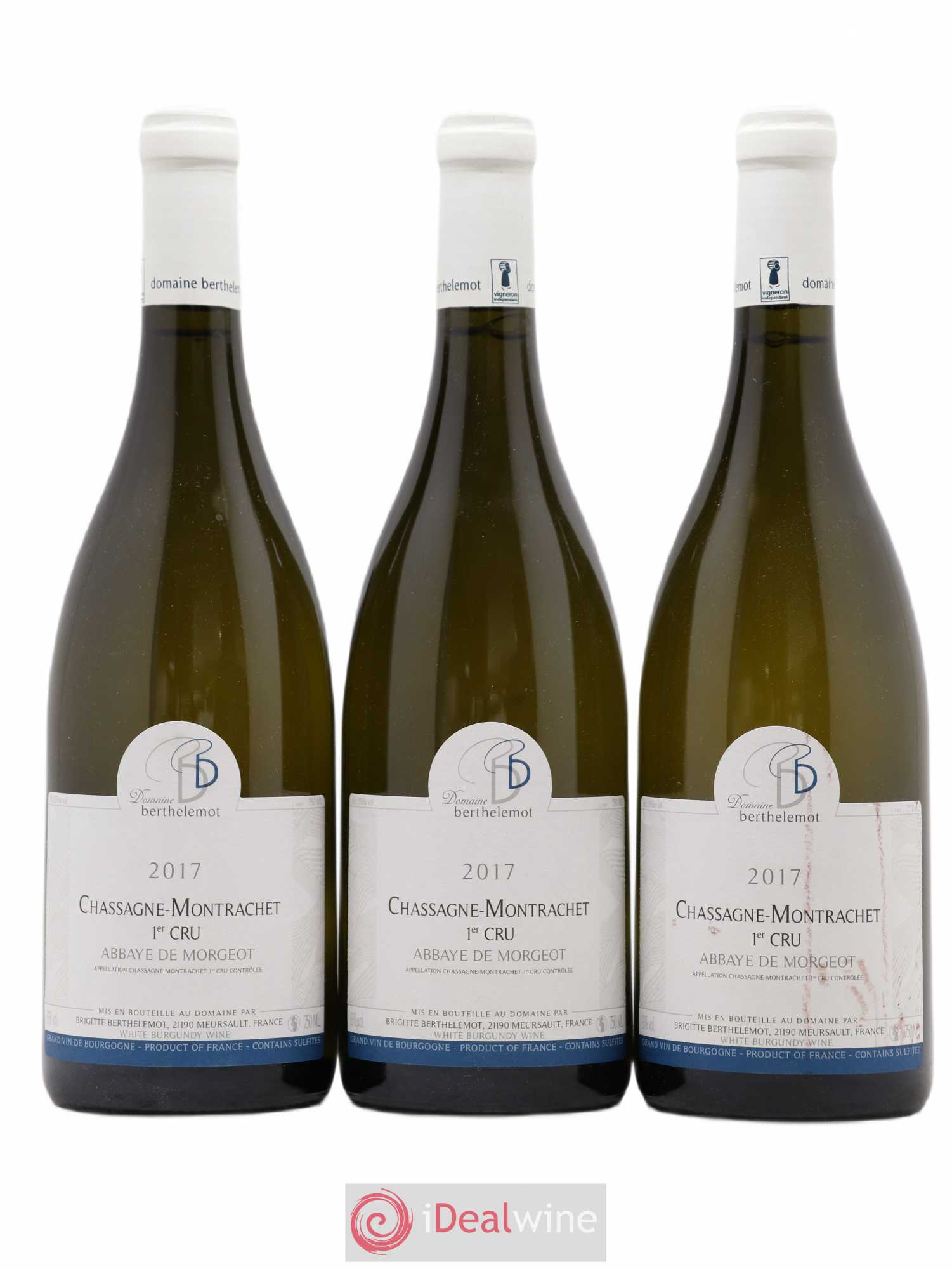Chassagne-Montrachet 1er Cru Abbaye de Morgeot Berthelemot 2017 - Posten von 3 Flaschen - 0