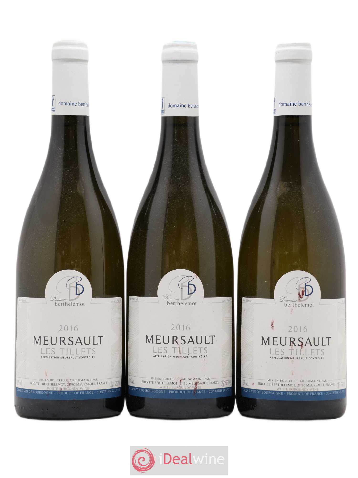 Meursault Les Tillets Berthelemot (sans prix de réserve) 2016 - Posten von 3 Flaschen - 0