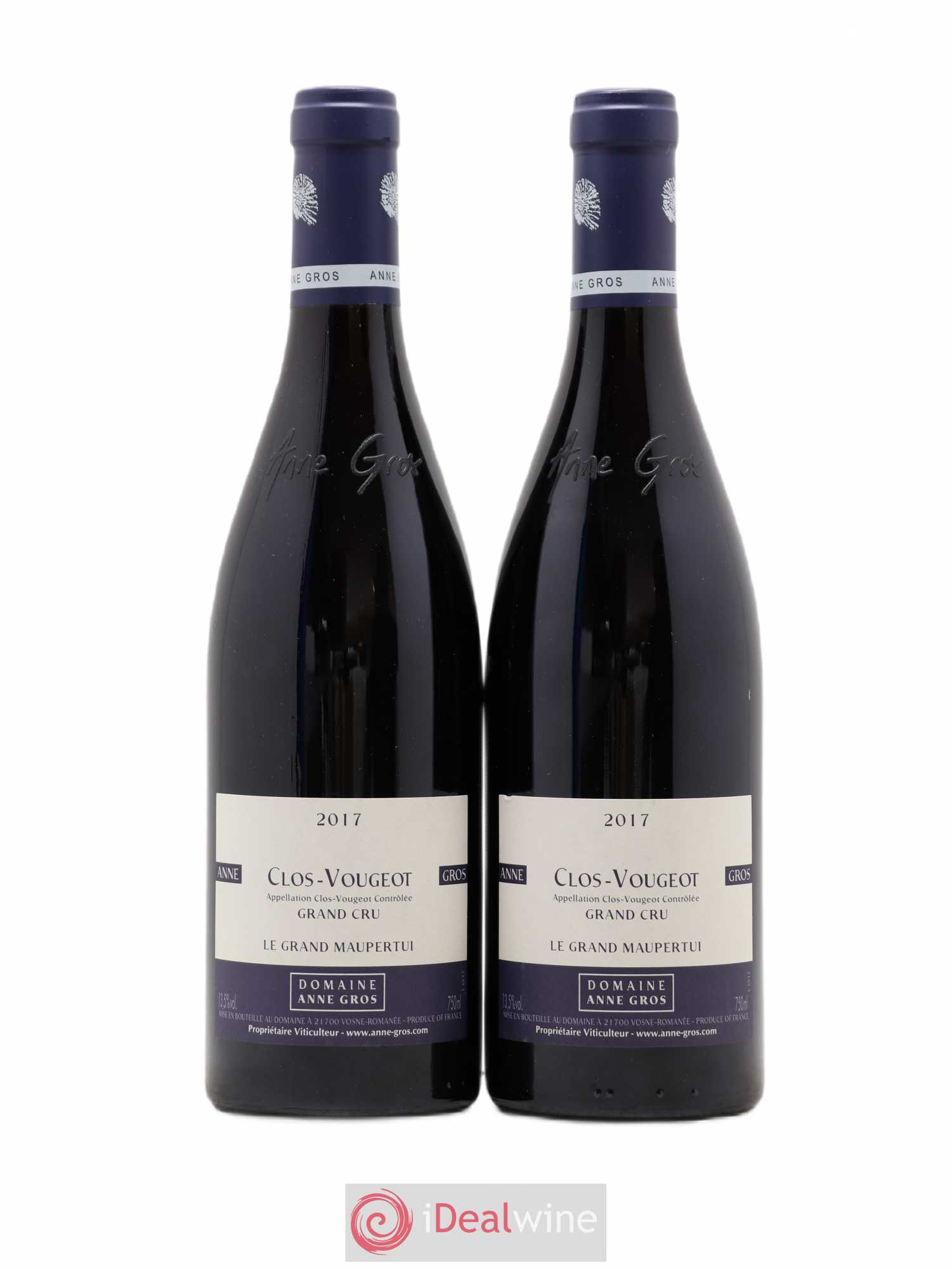 Clos de Vougeot Grand Cru Le Grand Maupertui Anne Gros 2017 - Lot de 2 bouteilles - 0