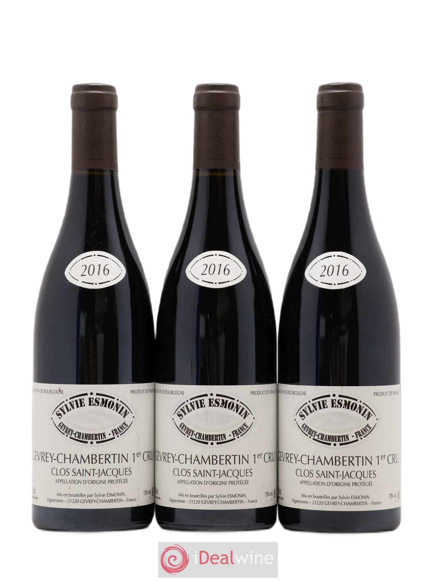 Gevrey-Chambertin 1er Cru Clos Saint Jacques Sylvie Esmonin 2016 - Lot de 3 bouteilles - 0